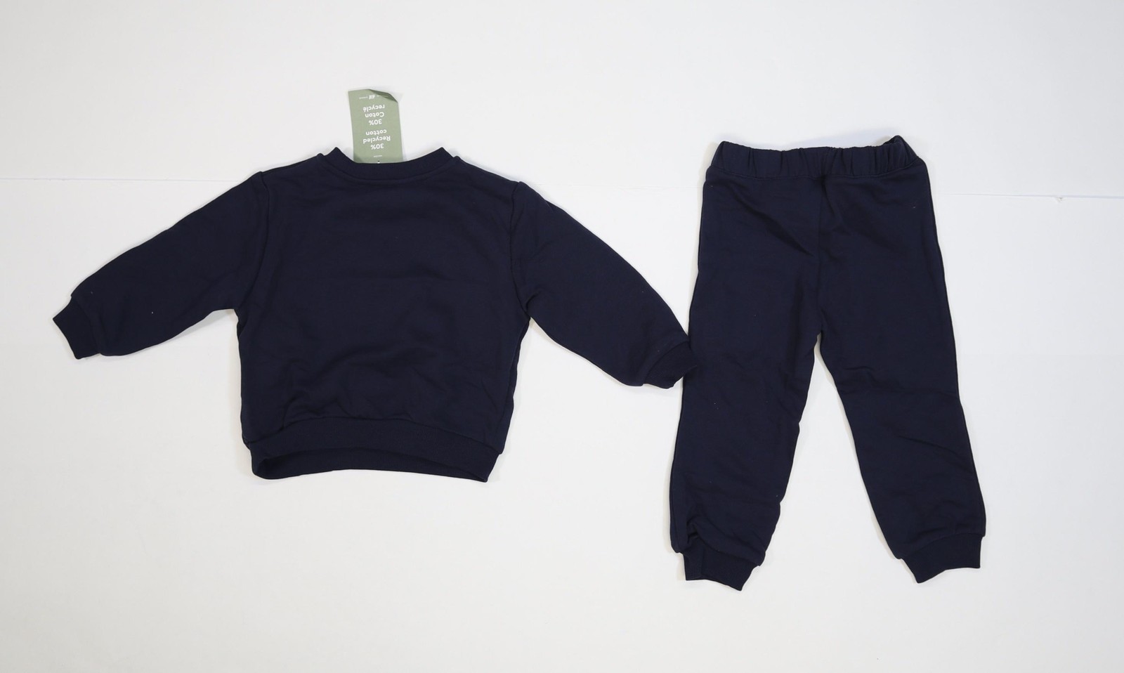 H&M Outfit Set Girls 2T Blue Animal Sweatshirt Pants Fleece Bow 2 Piece