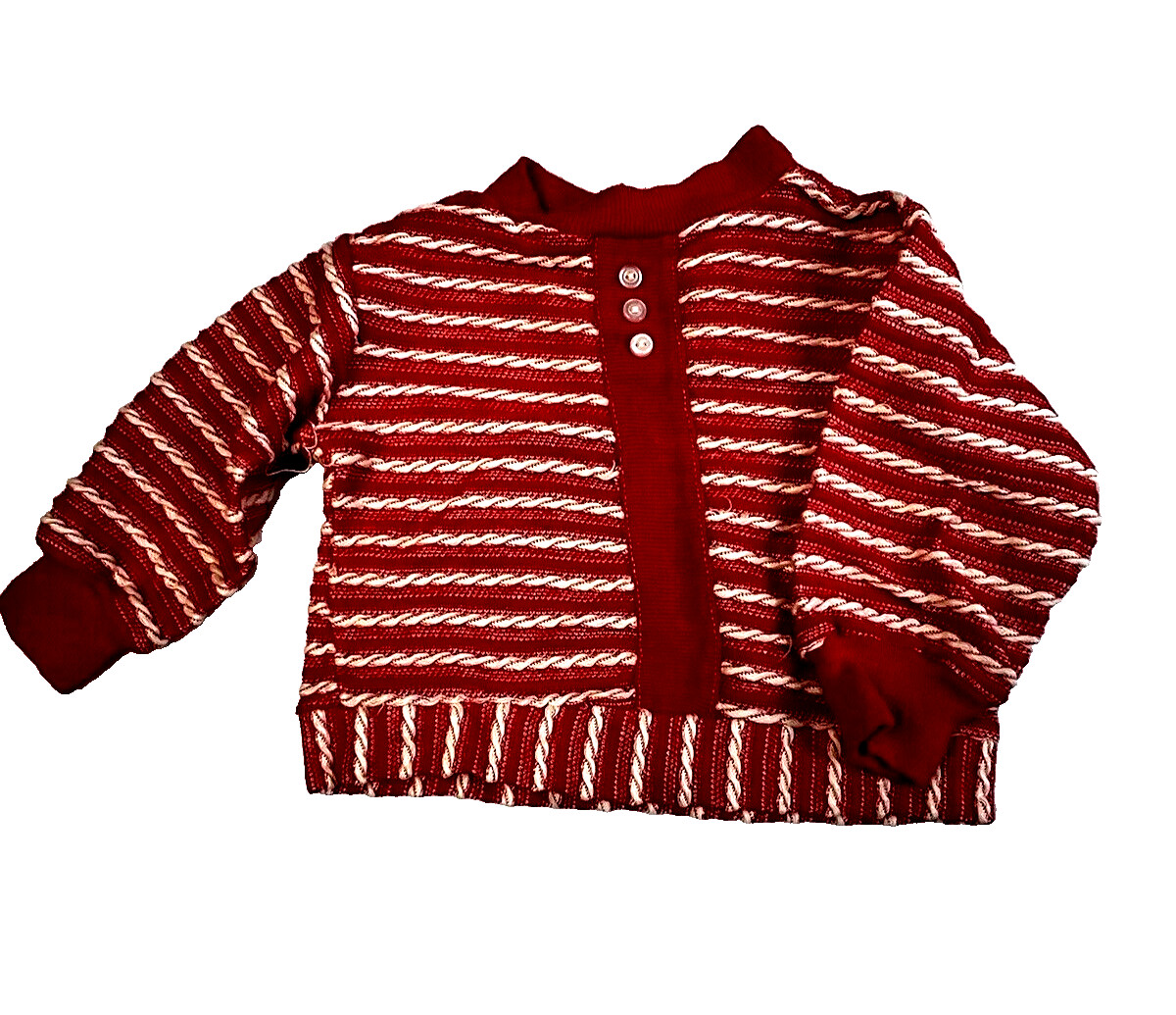 Vintage Play Pet Top Baby 12 – 18 Mos. Red Stripe Textured Knit Play Christmas