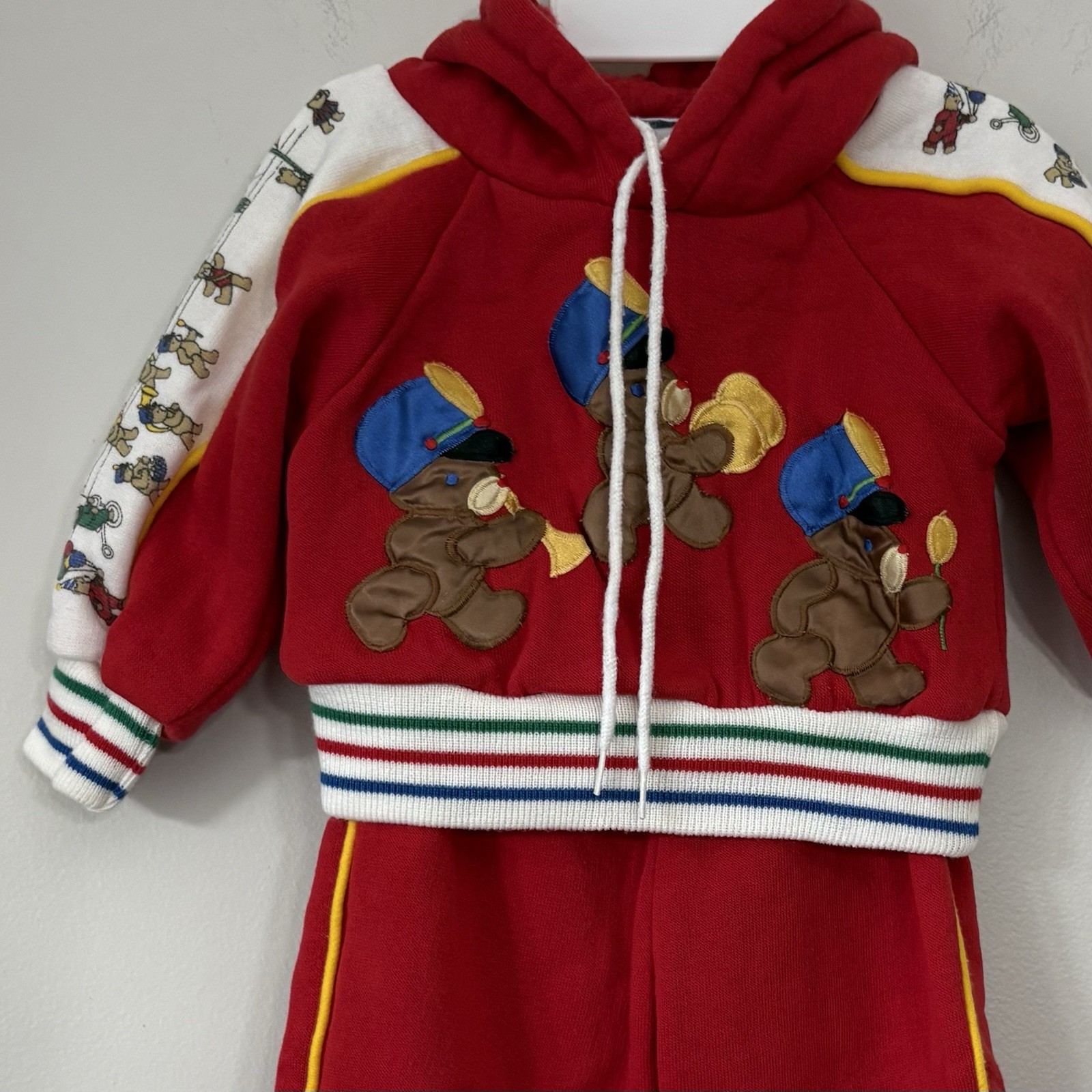 Vintage Joggles Two Piece Track Suit Size 6-9 Months Marching Band Red 80s 90s