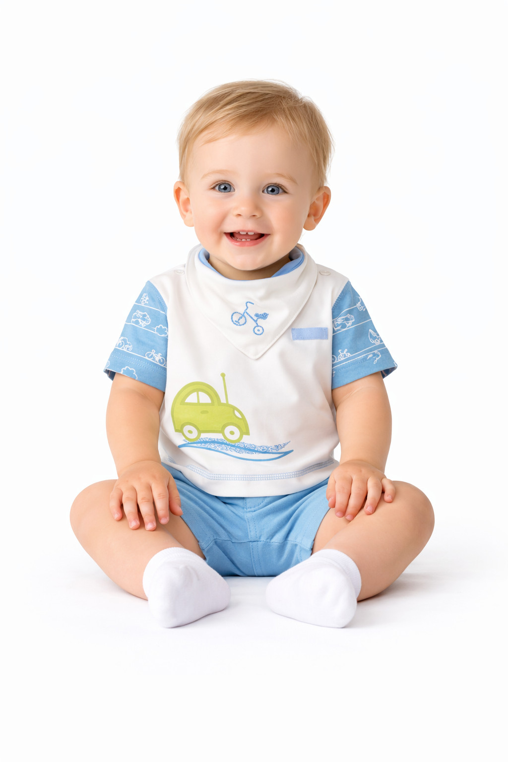 It’s My Planet Baby Boys Organic Cotton T-Shirt Bib and Short Set NWT
