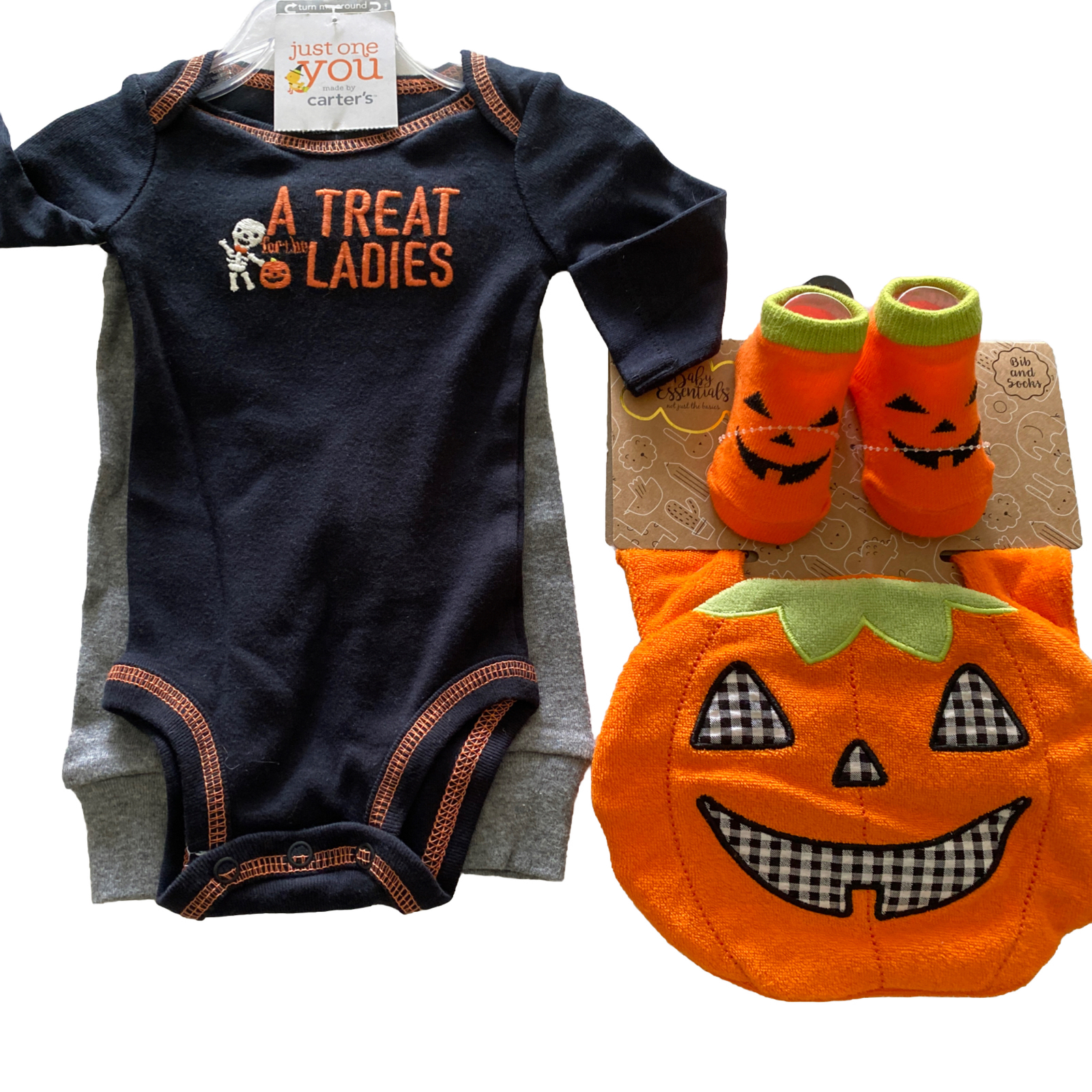 Bib Booties & Carter’s A Treat For The Ladies Newborn Bodysuit New