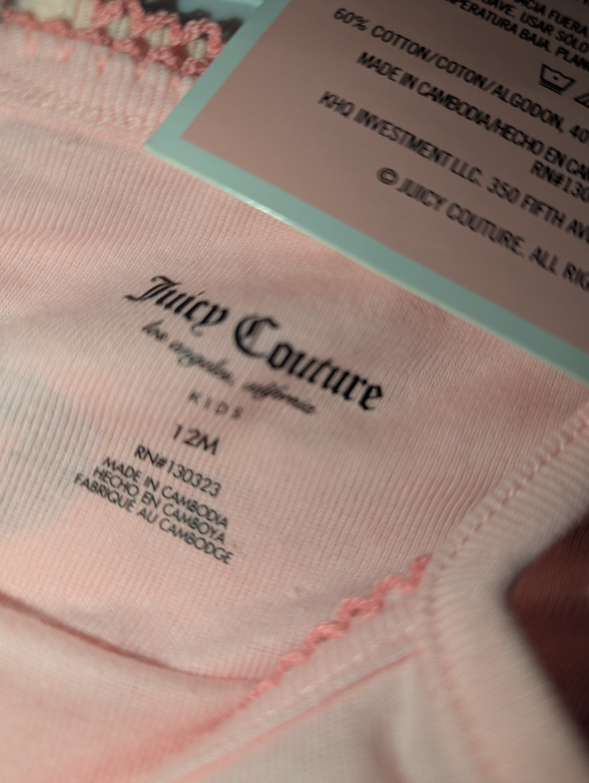 NWT Juicy Couture Sz 12Month Baby Girl 3 Pc Pink Tank Bodysuits, 1 Tutu, 1 Peach
