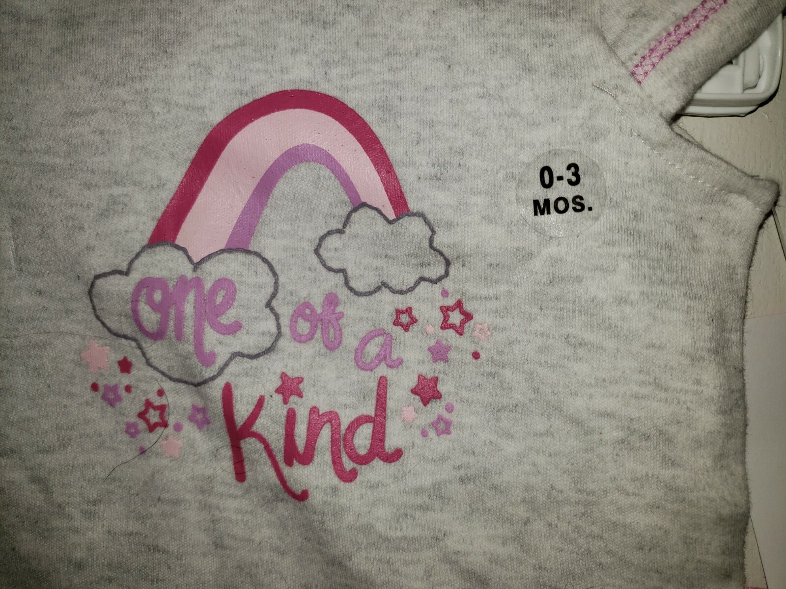 Little Wonders Infant Girls Top ‘One of a Kind’ Rainbow Stars Clouds