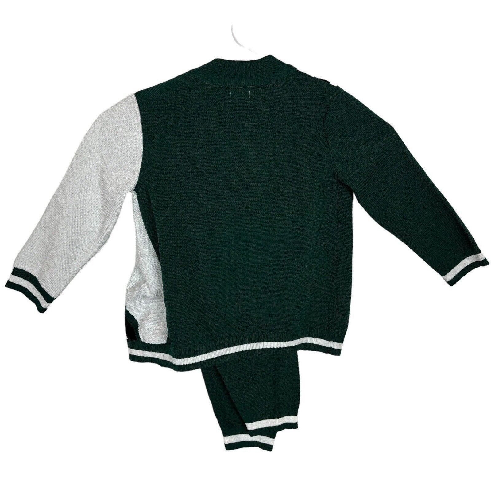 River Island Mini Green White Knit Track Suit Boys 3-4 Years