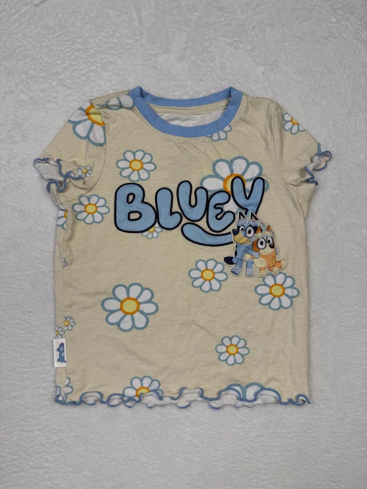 Bluey & Bingo Unisex Top 4T 100% Organic Cotton Short Sleeve Flowers Boxlunch