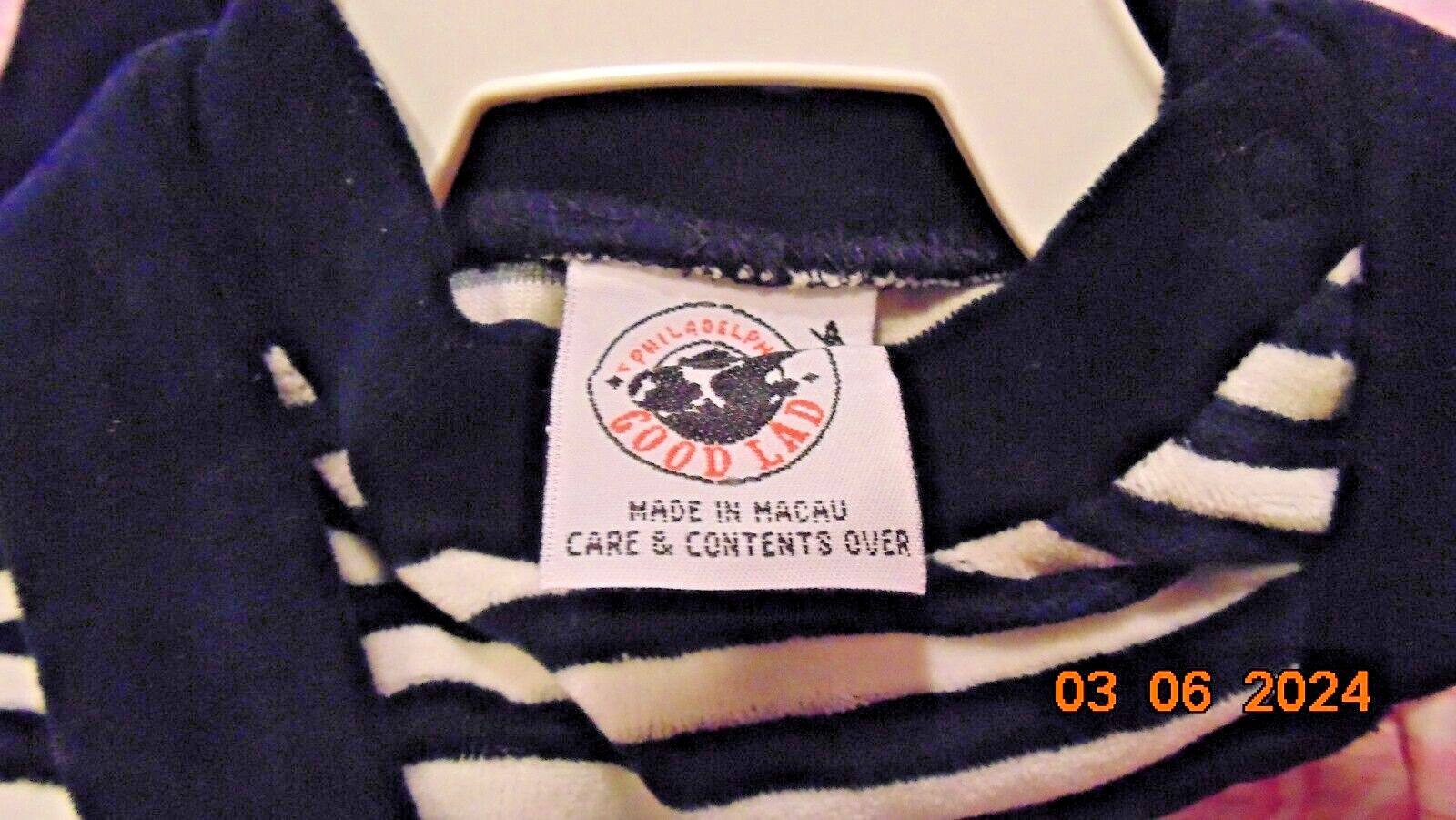 2 pc Boys Good Lad Apparel Navy Overalls w/Bear & Stripe Top Size 6-9 Months
