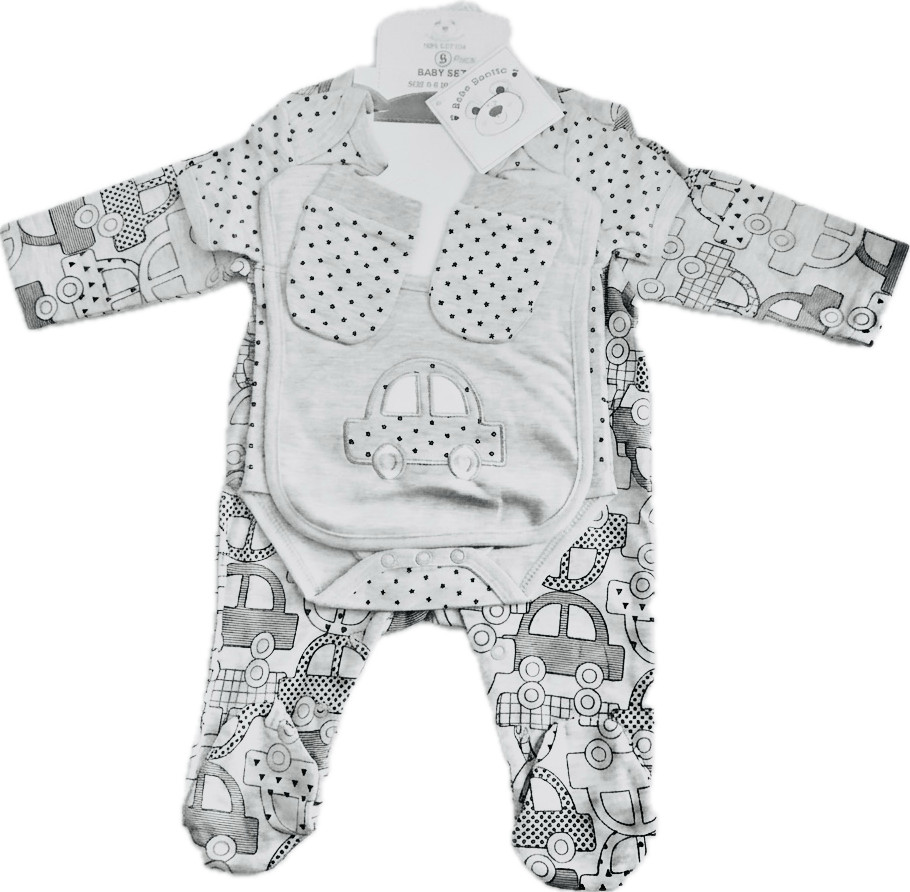Brand new Baby Boy/Girls 5-piece Layette BabyGrow sets 100% Cotton 0-3,3-6 Mths