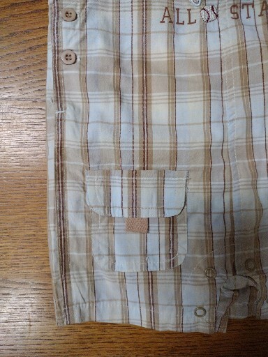 Baby Short Overalls and Shirt Set Size 6-9 Months Plaid Embroidered Baseball