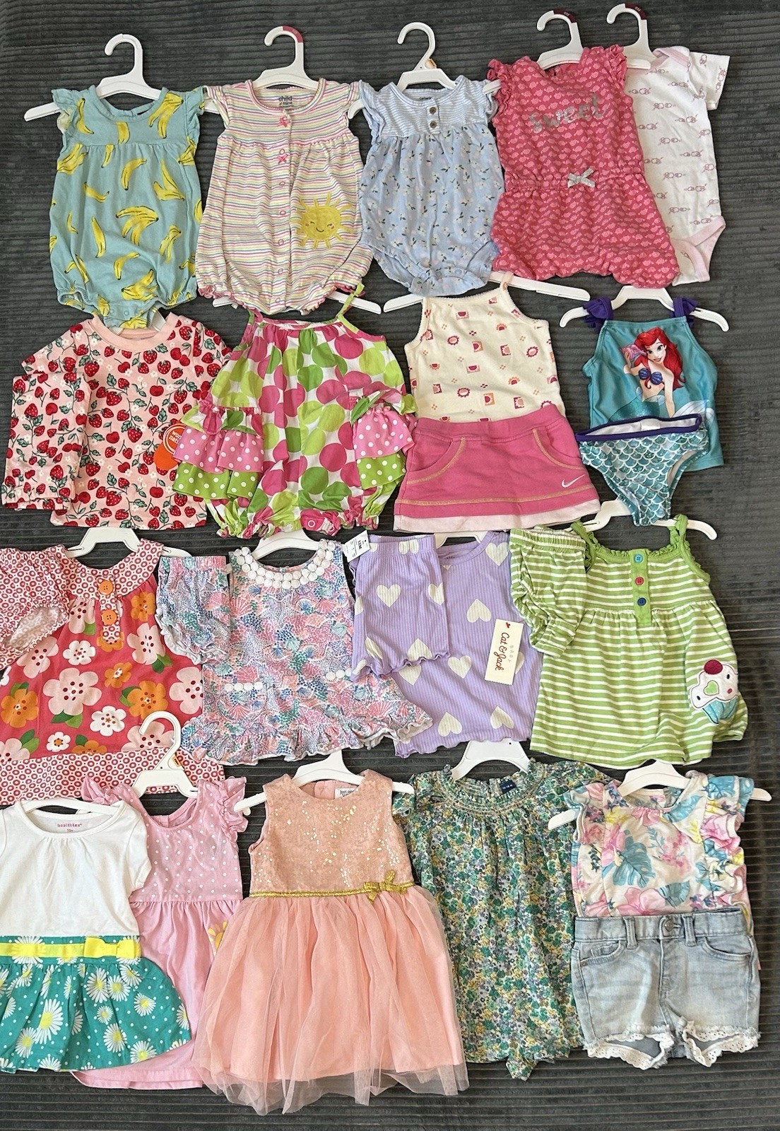 Huge Lot Baby Girls Clothes 12 Months M NEW & EUC Summer Dress Nike Carters 12m