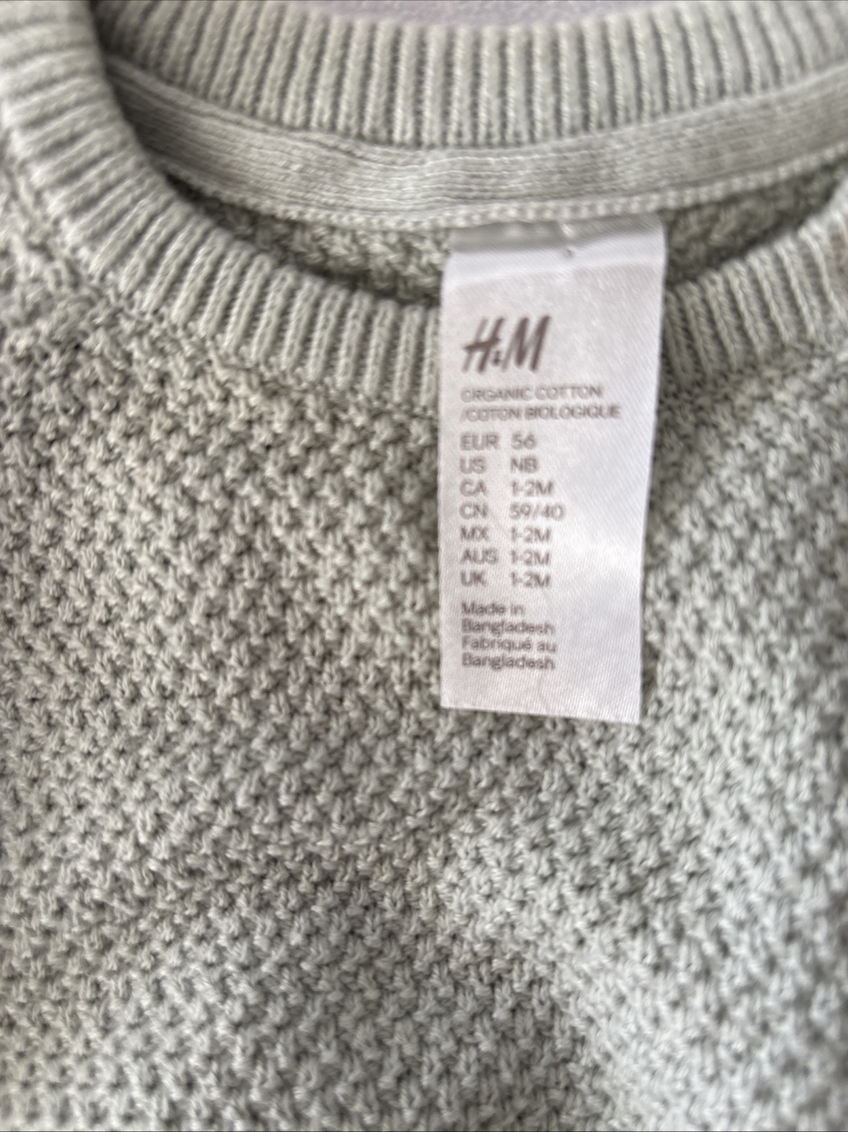 H & M Newborn Baby Organic Cotton 2 Piece Set Light Green Color New