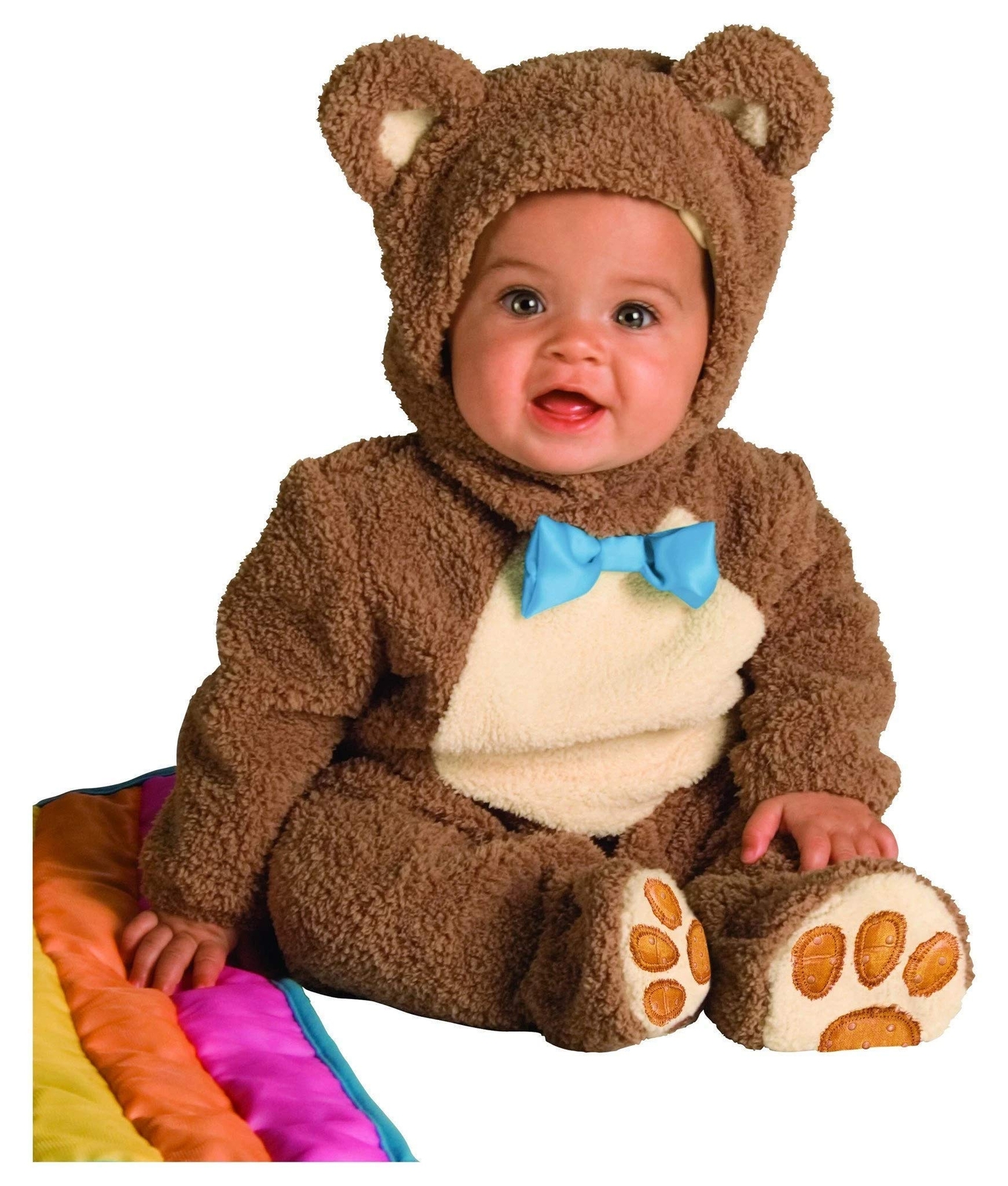 12 Months Multicoloured Baby Oatmeal Bear Costume Outfit with Hood and Blanket