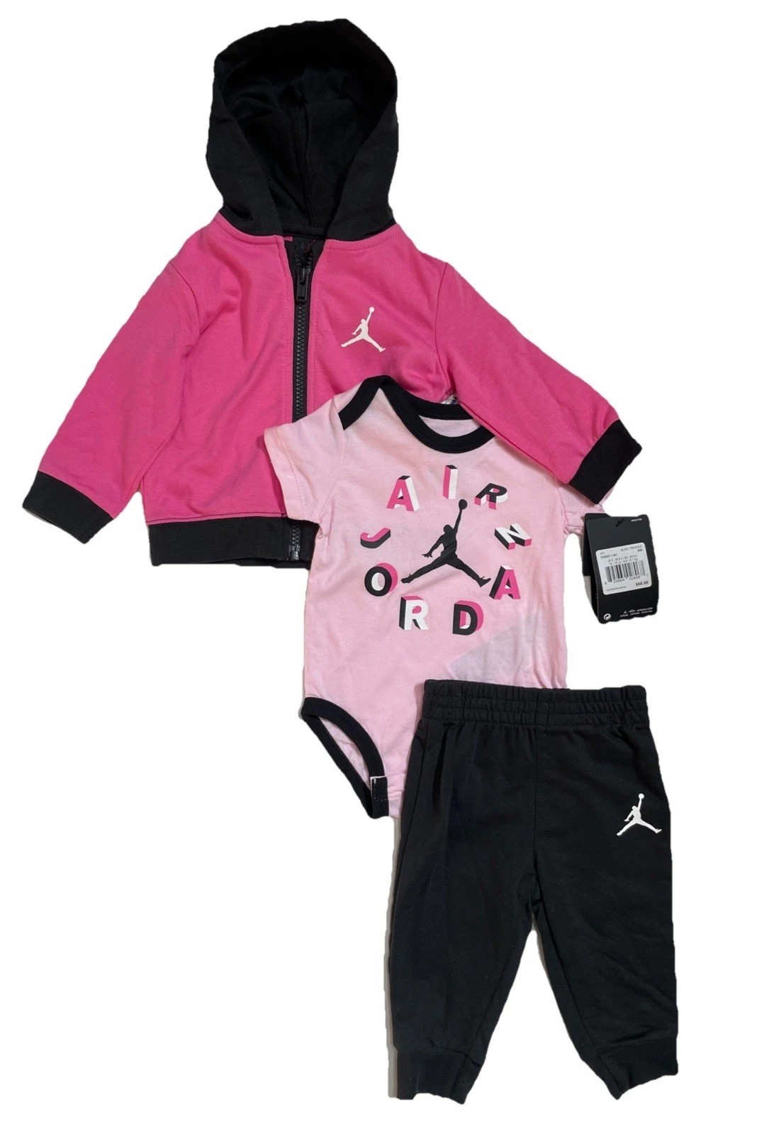 Air Jordan Baby Girls 3-PC Jogger Set or Long Sleeve Romper Sizes 0-3m, 3-6m, 9M
