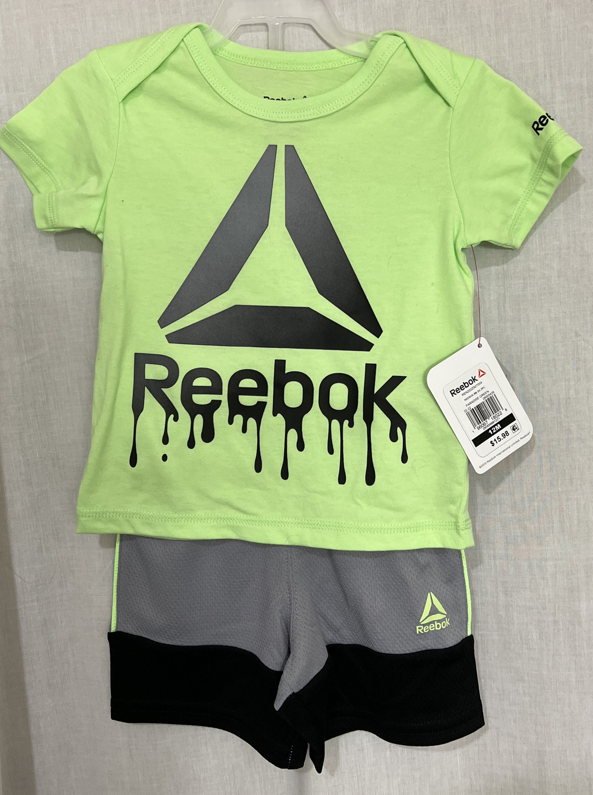 Reebok Baby Boy 12 Mos. 2 Piece Short Set – Paradise Green – NWT