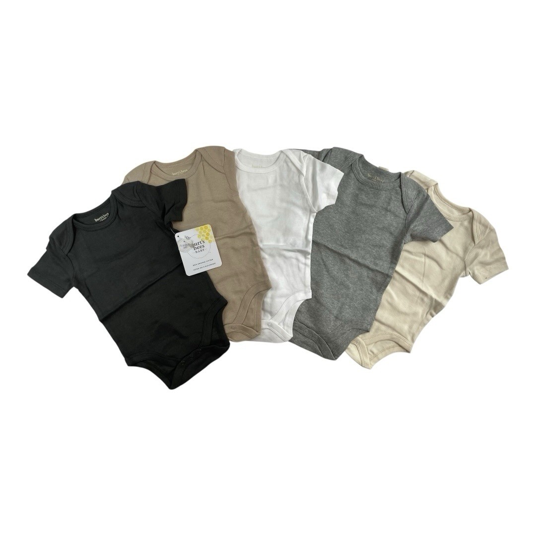 Burt’s Bees Baby Onsies 5-PACK 100% Organic Cotton Size 3-6 Months NWT