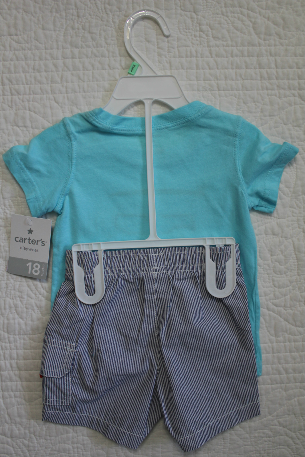 NEW BABY BOYS CARTERS 2 PIECE SET SHIRT SHORTS LITTLE SNAPPY CRAB IRRESISTIBLE