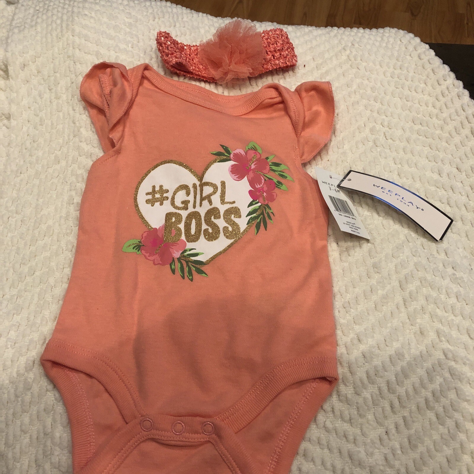 Wee play Girls One Piece Snap Up With Head Band