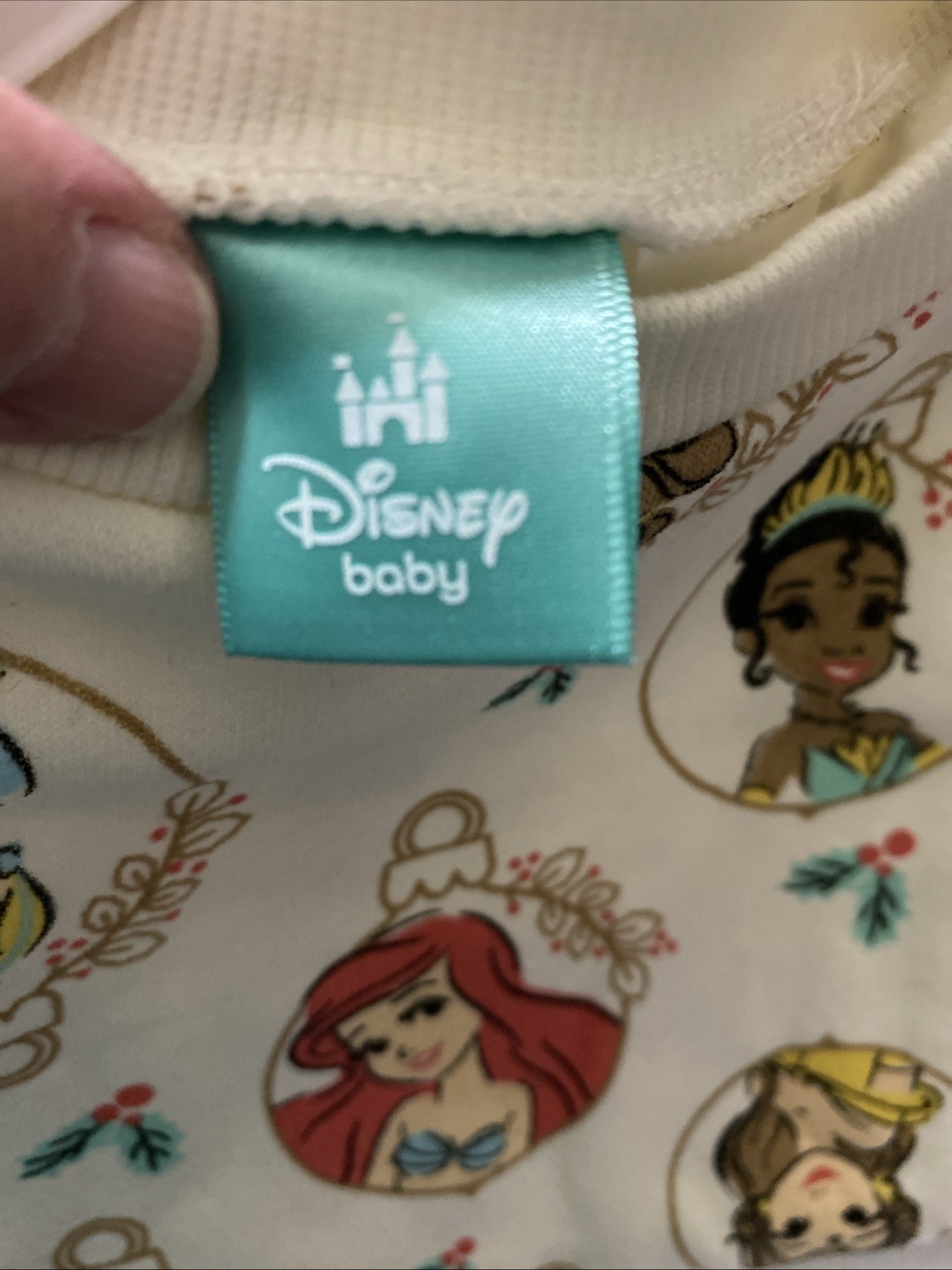 Disney Baby 2 PCS Pant Set Princesses Belle Tiana Ariel Cinderella 6-9 M Soft