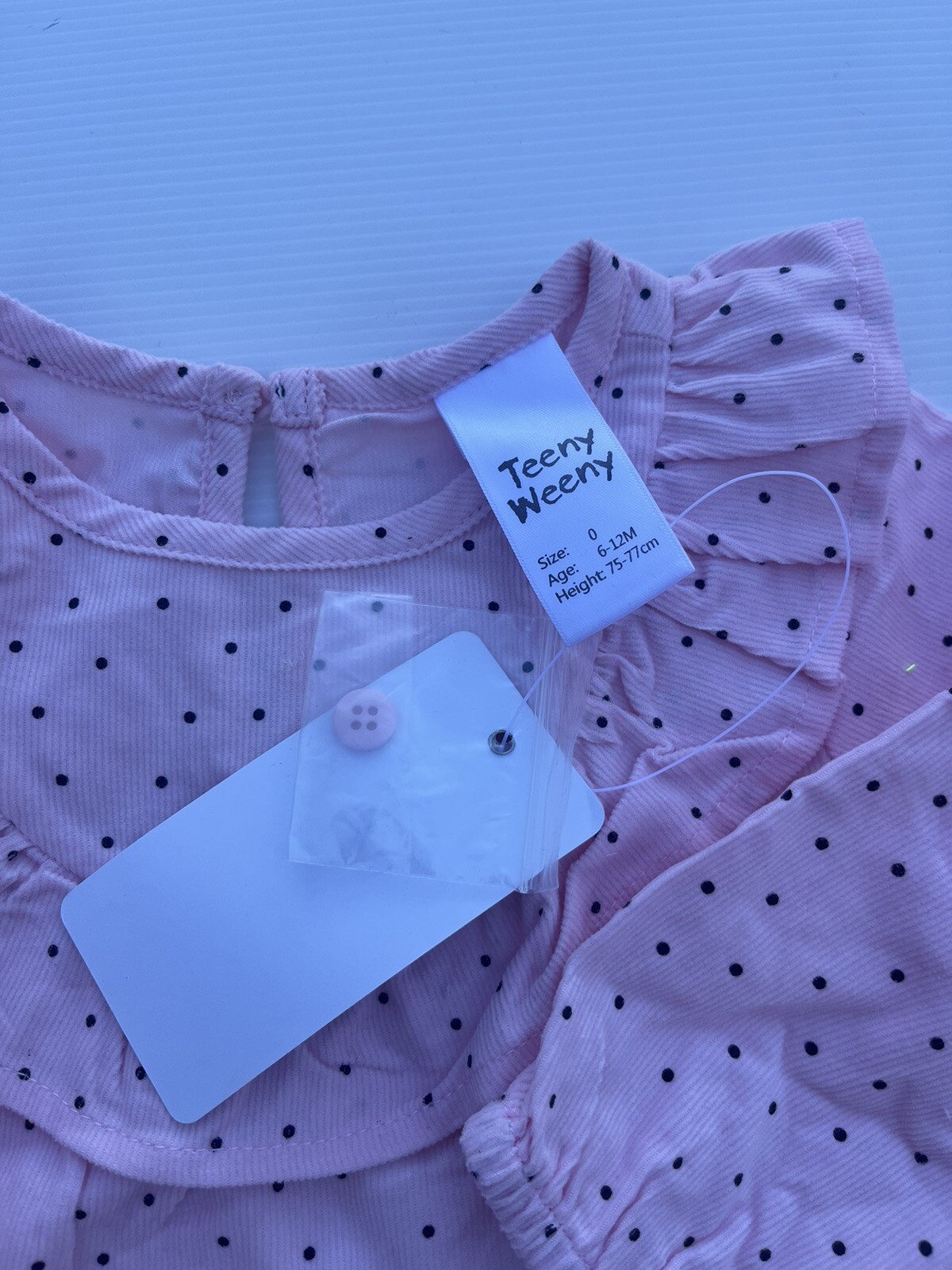 Toddler Girls Size 0 Teeny Weeny Brand Pink Spotted Long Sleeve Dress/Top & Pant