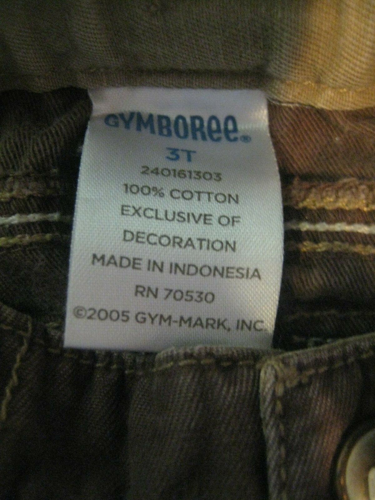 Vtg 2 pc Gymboree boys size 3T STOW AWAY Boat top & brown pants adjustable waist