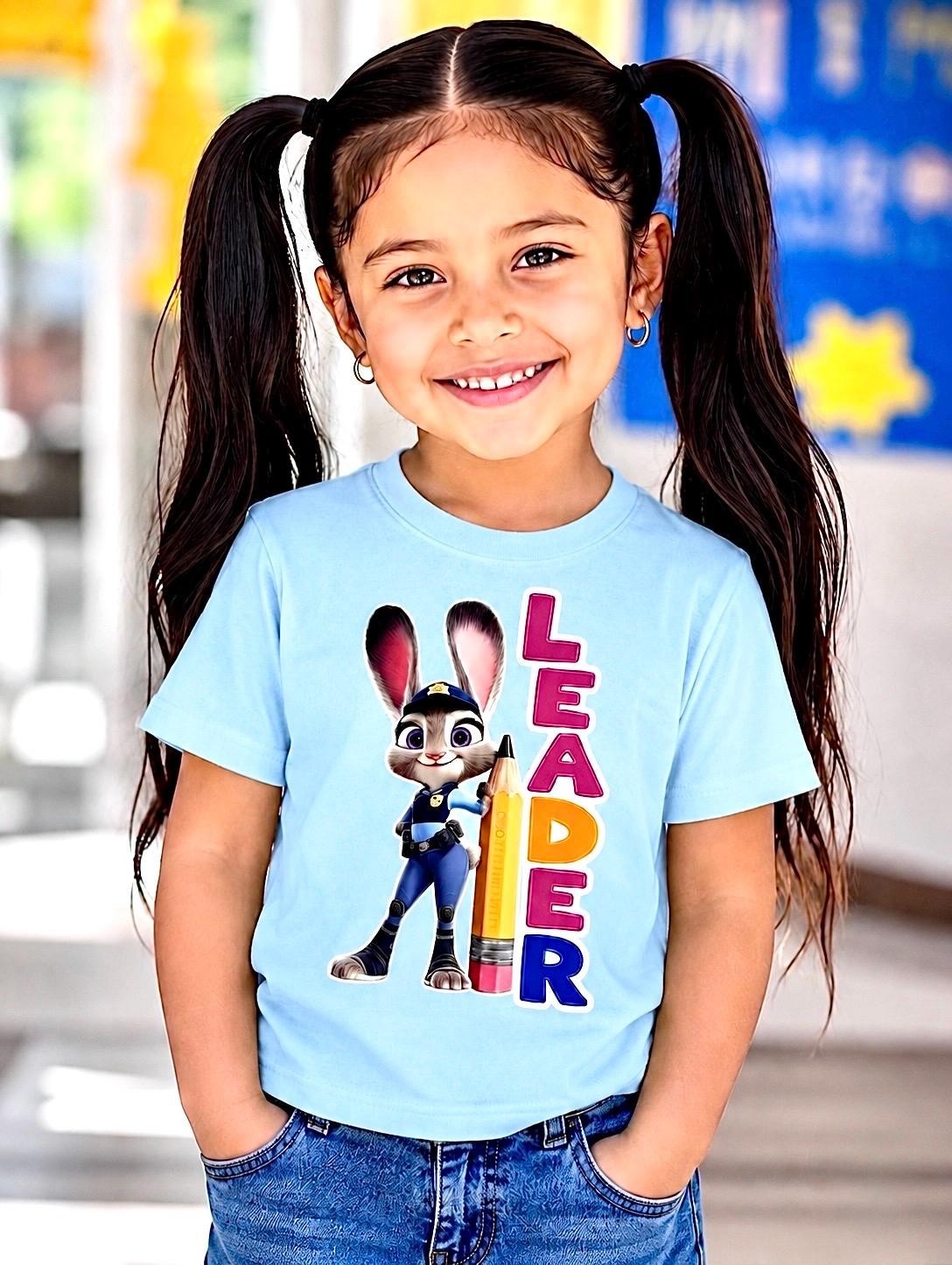 Judy Hopps Leader T-Shirt for School Kids | Zootopia Inspired Bunny Police Graph