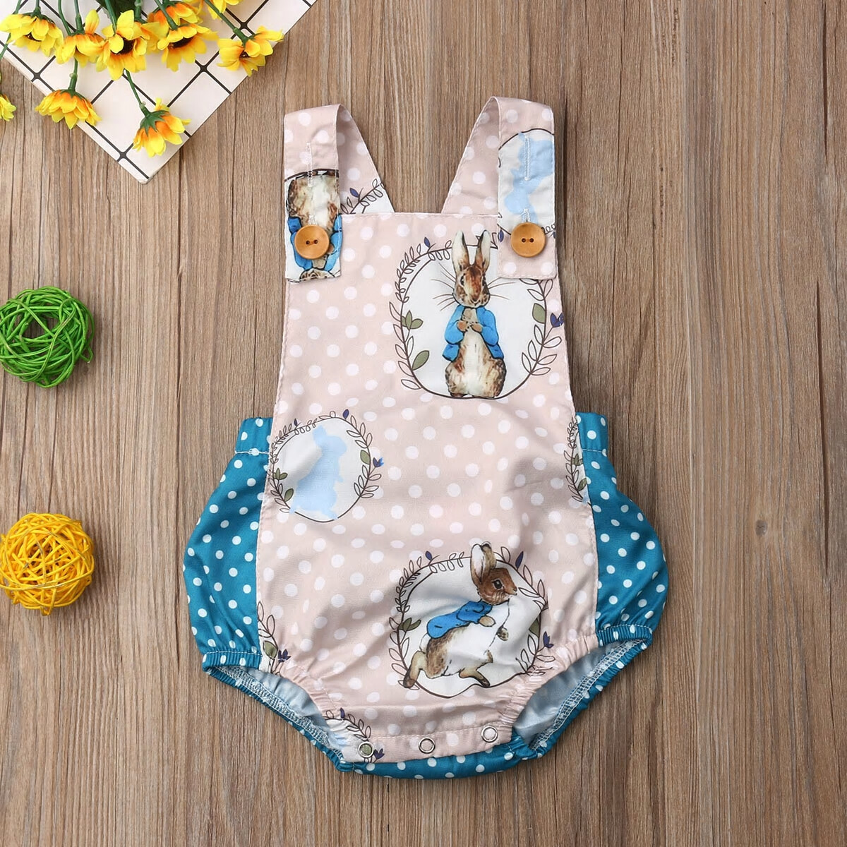 NWT Peter Rabbit Easter Bunny Rabbit Baby Girls Boys Sleeveless Romper Jumpsuit