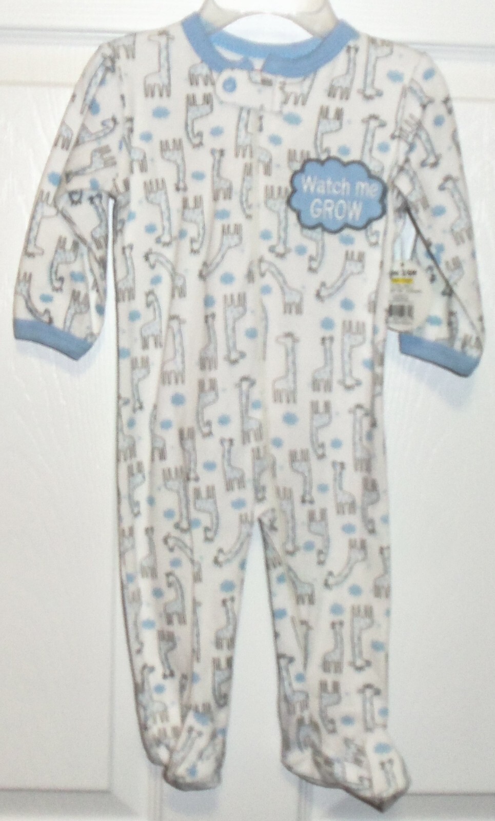 Swiggles Baby Boys Footed Sleeper , Giraffe and Watch Me Grow Size 0-3 m NEW