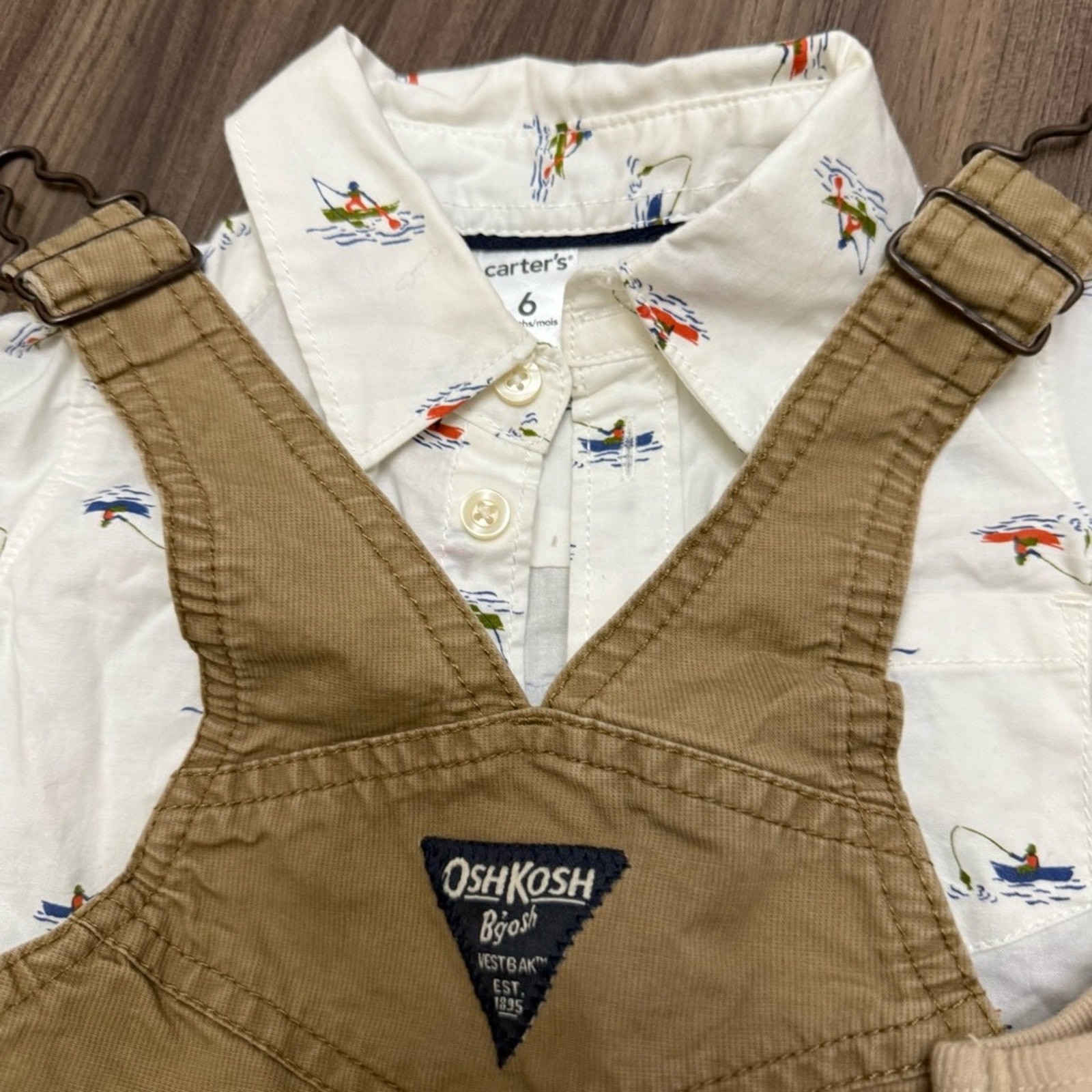 3 of osh kosh Old Navy Carter 6-12m-18m Tan White Accessory Collection