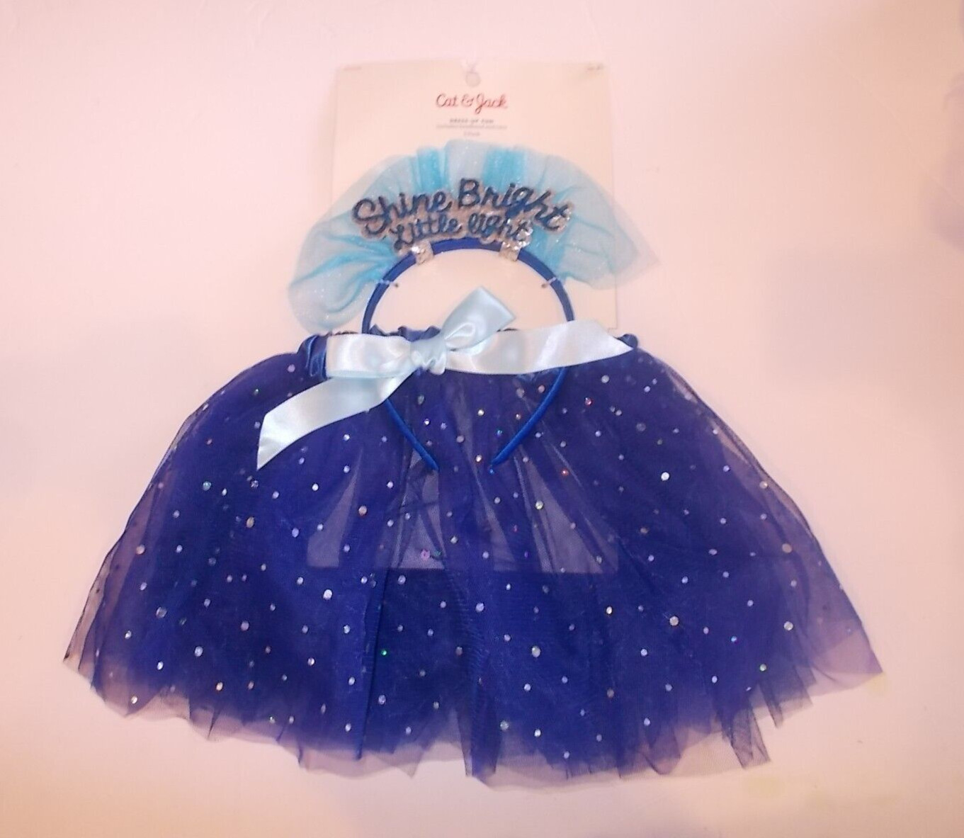 Cat & Jack Blue and Silver Shine Bright Tutu Headband Dress Up Fun Set Ages 0+