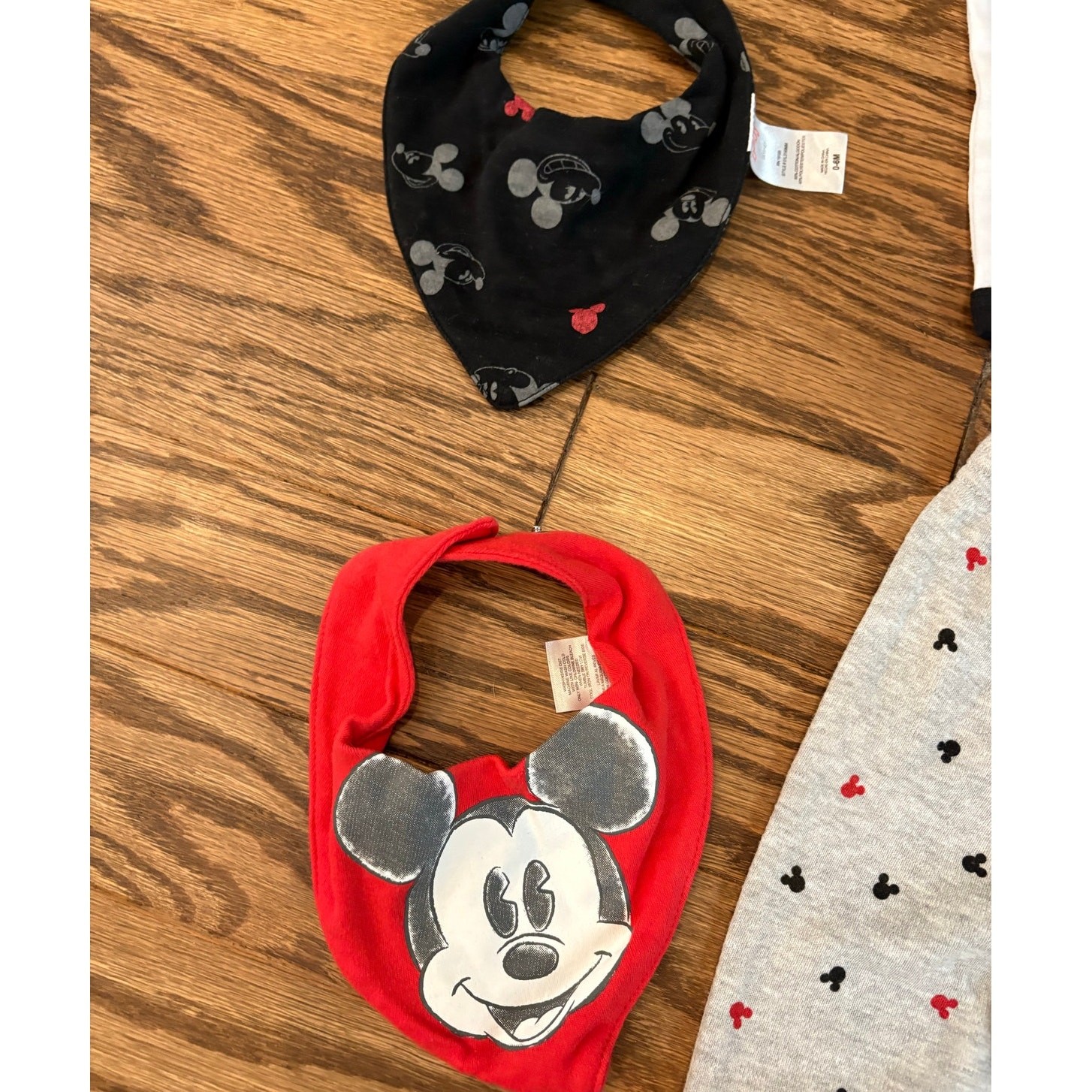 Unisex Baby 0-6mos 6 pc Mickey Mouse red and black bodysuit and sweatpants set