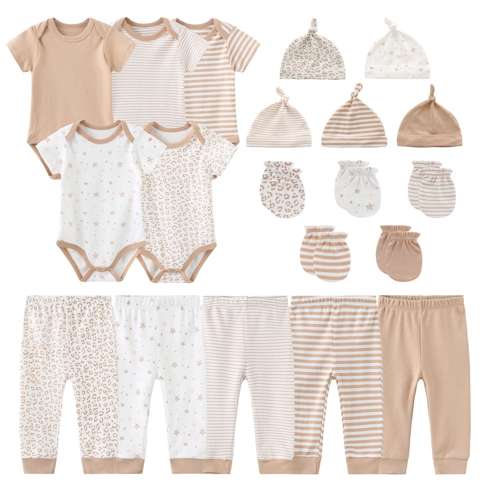 JELYLOVE Unisex Baby Boy Girl Bodysuits Sets 20 Pack Cotton Casual New Born