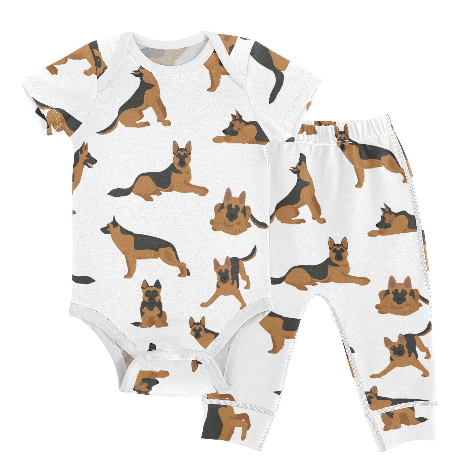 vvfelixl Baby Bodysuits Pants Sets German Shepherd Dogs 6-9 Months, Multi9