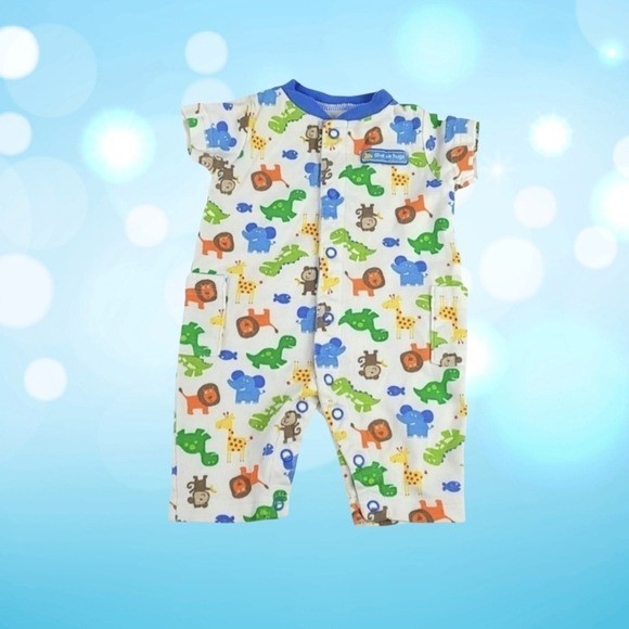Vintage Newborn Baby Animal Print Colorful Jumpsuit Pants Baby Cotton Outfit