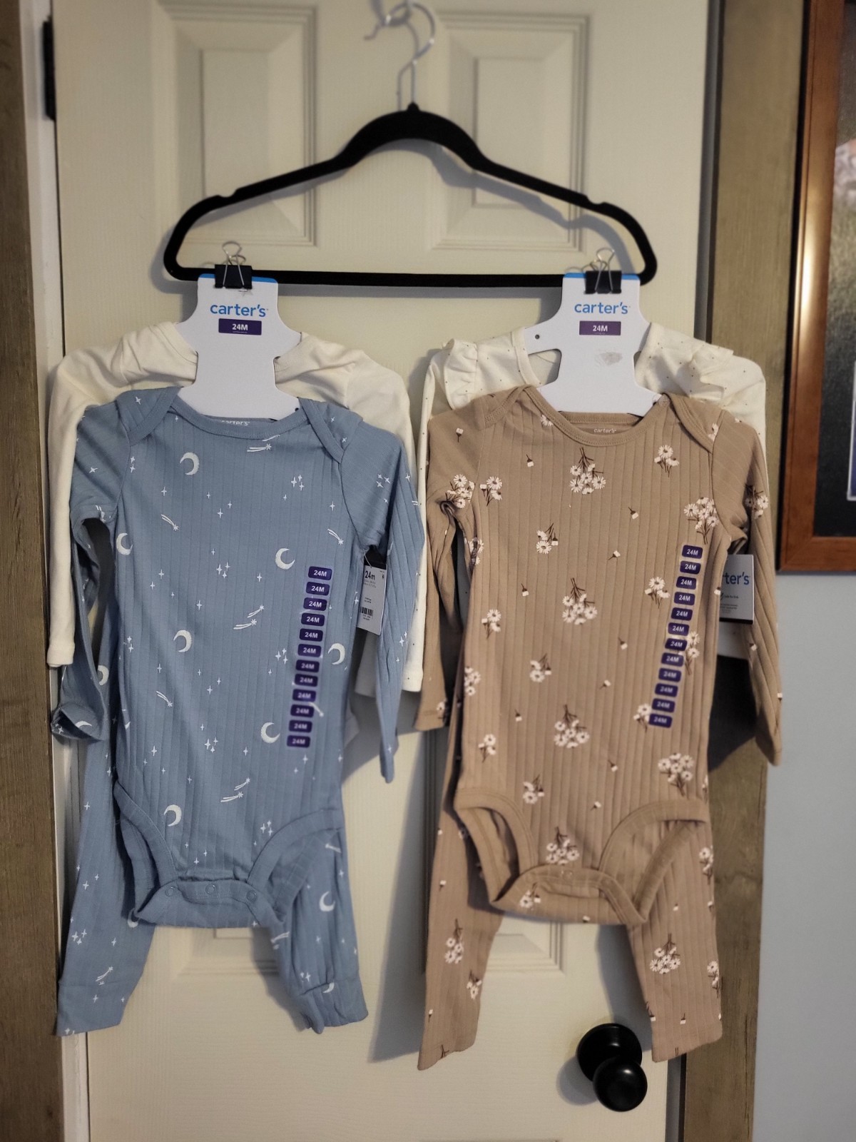 Lot 2 Carters Brand 3 Peice Outfit Set Size 24 Mo. Star/Moon & Floral Pictured