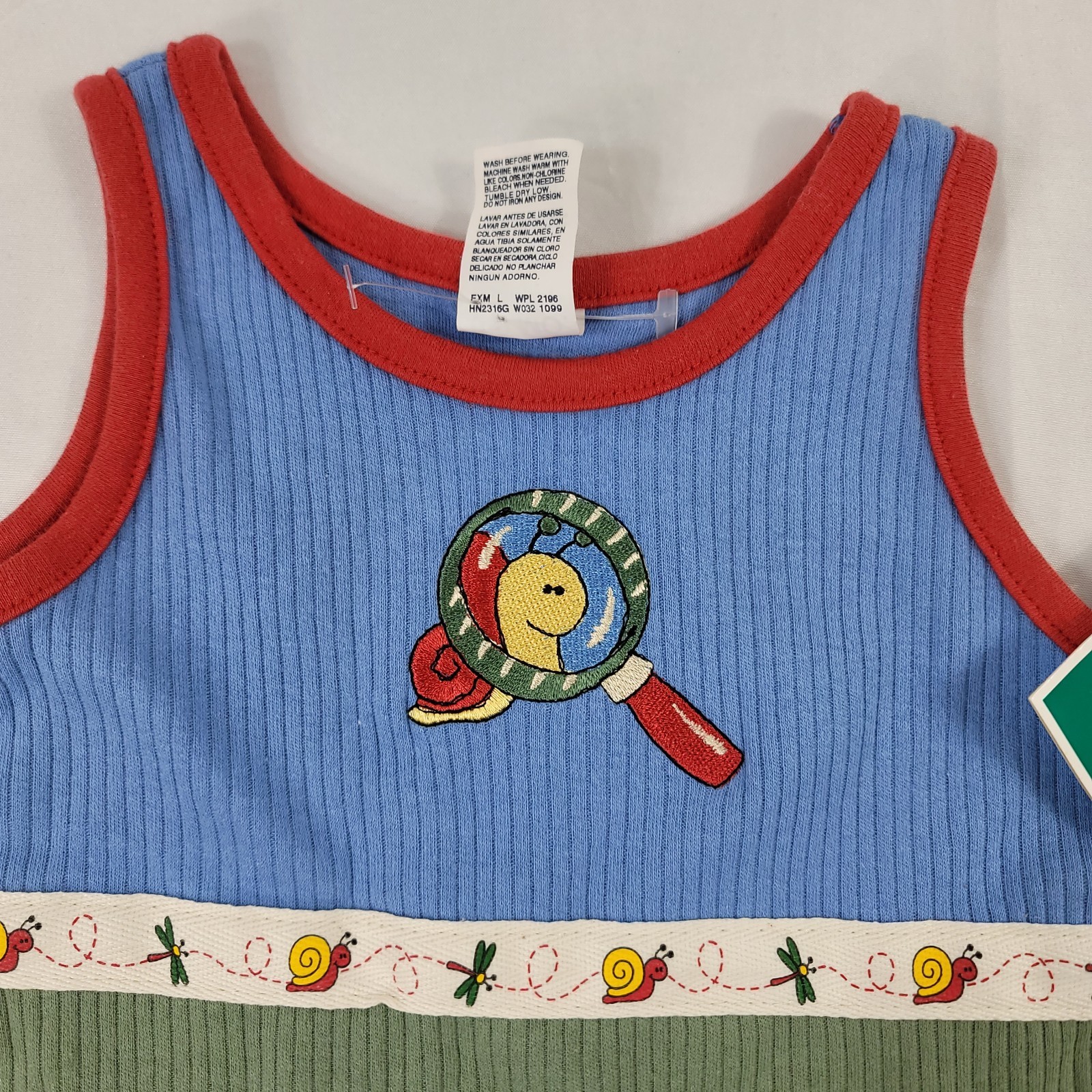 Healthtex Boys Sunsuit Romper 6-9m Sleeveless Snail Garden Theme 100% Cotton NWT