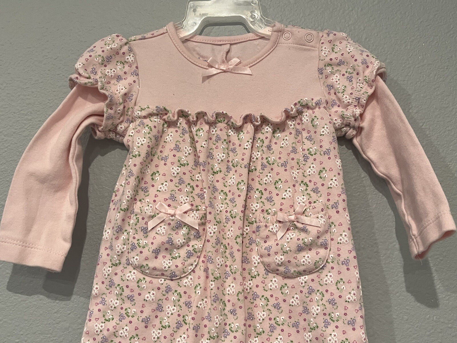 baby girls Little Wonders size 6-9 months one piece outfit Pink Flowers