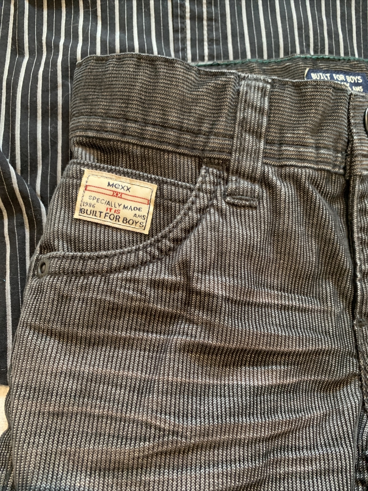 Mexx Boys Sm Vest & Med Button-up LS Shirt & Pants Adjustable Waist 4 Black Gray
