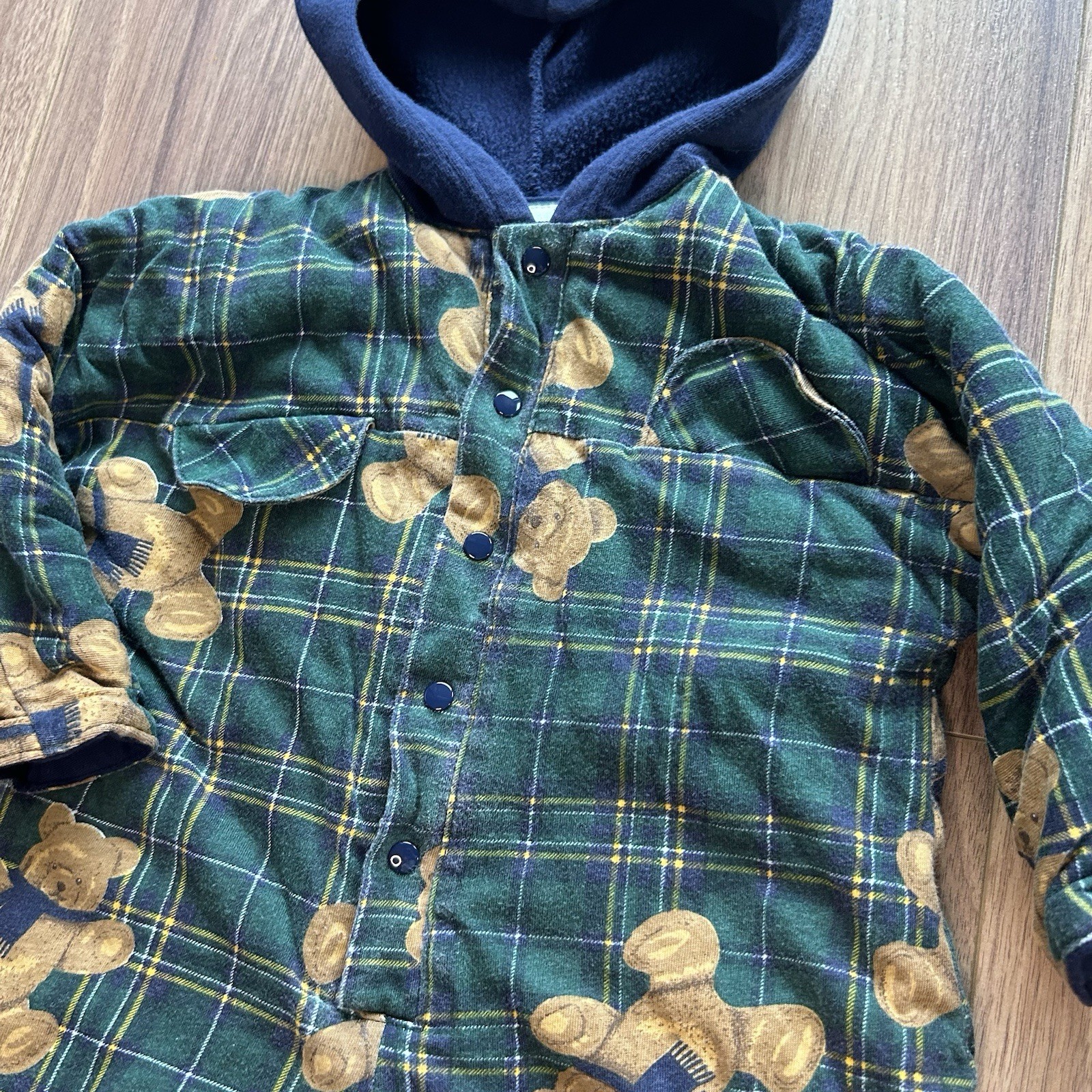 Vintage Mayfair Kids Holiday Bear Romper One Piece Cute 90s Size 6-9 Months