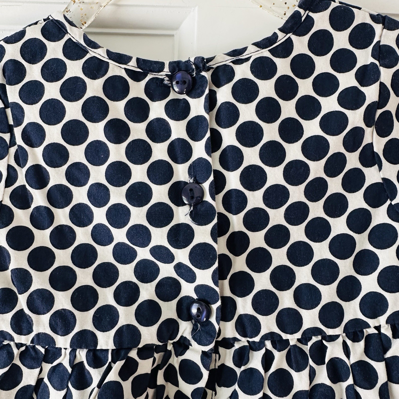 Savannah Navy & Cream Polka Dot Blouse w Matching Leggings Sz 24M