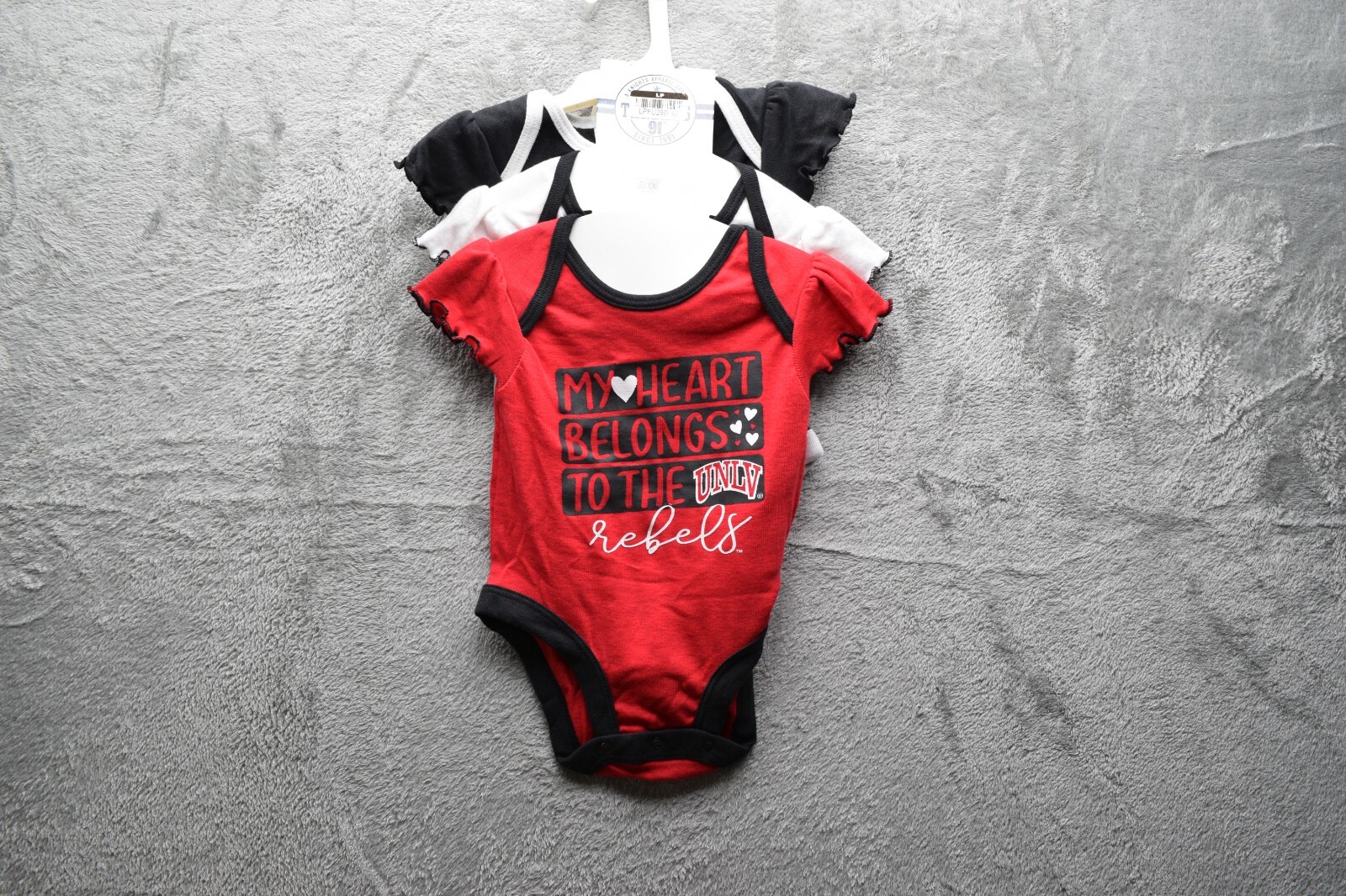 NCAA UNLV Rebels Infant Girls’ 3pk Bodysuit Set, Size (0-3M), New
