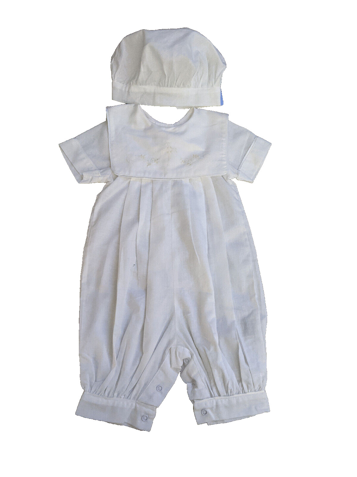 Boys Christening Baptism 2 Pc.White NWT Size 3m Embroidered Cross