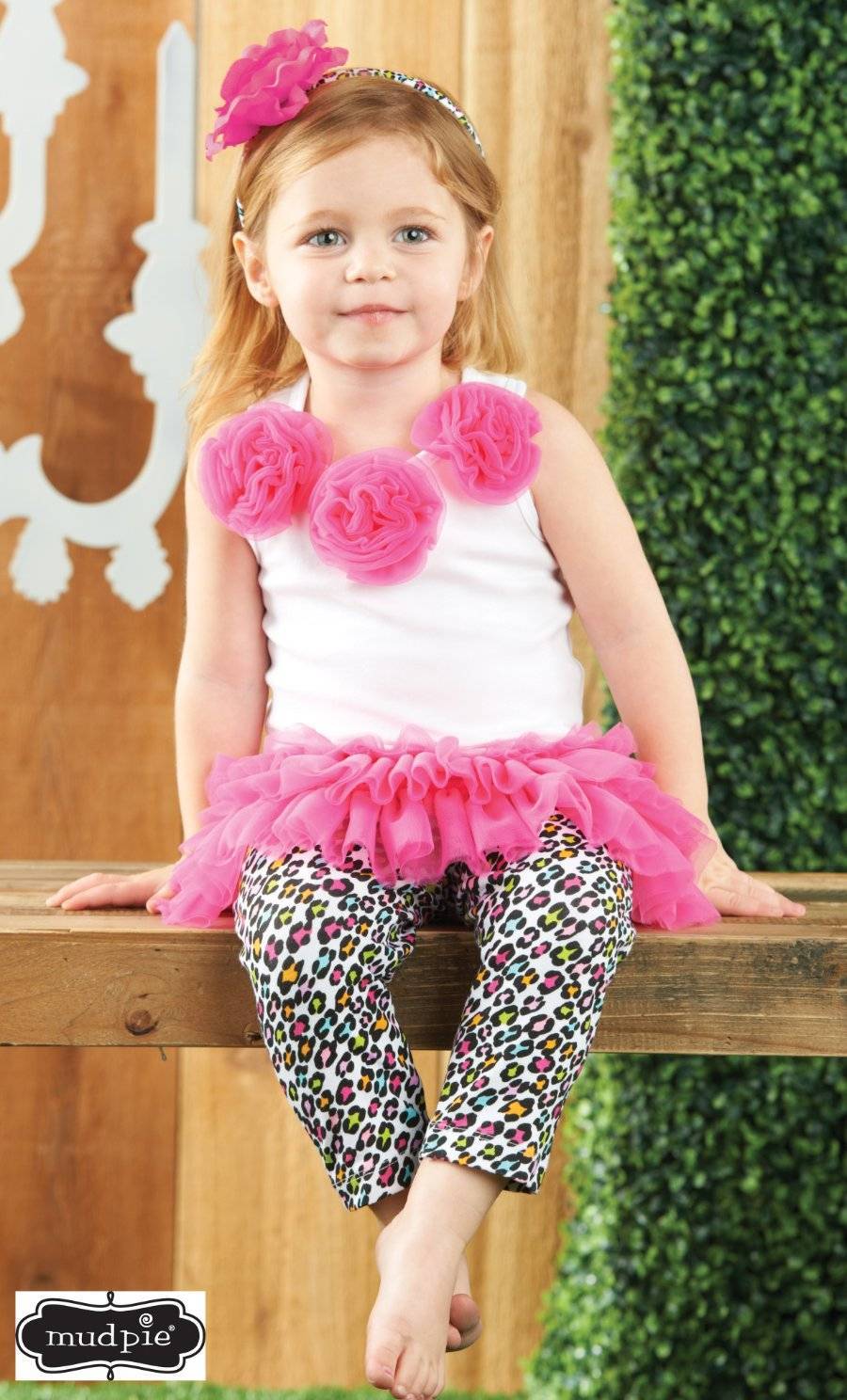 Mud Pie Wild Child Leopard Tutu Legging Set 6-9M 9-12M