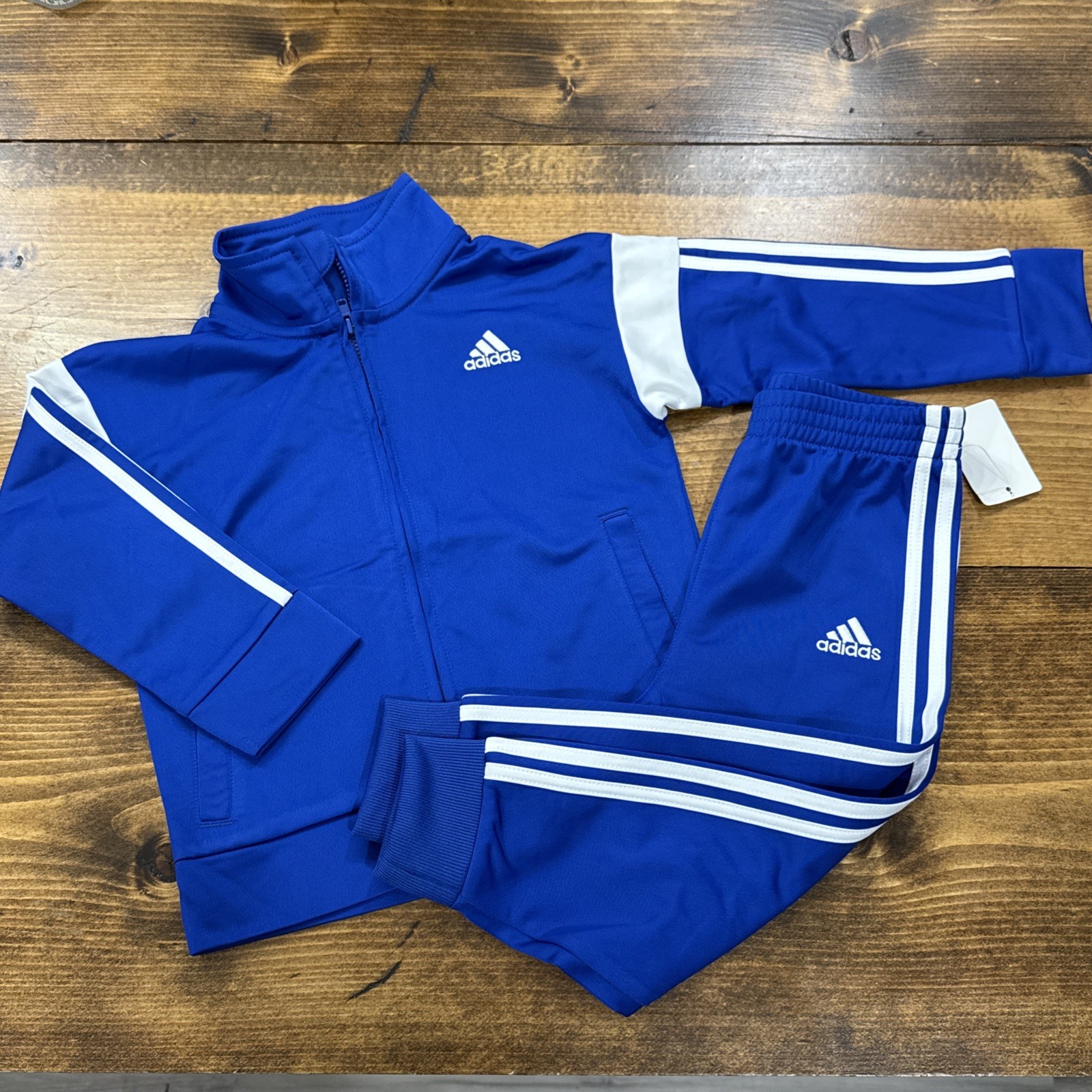 Adidas Toddler 2 Piece Set Bright Blue 24M Athletic Classic Track Suit Warmup