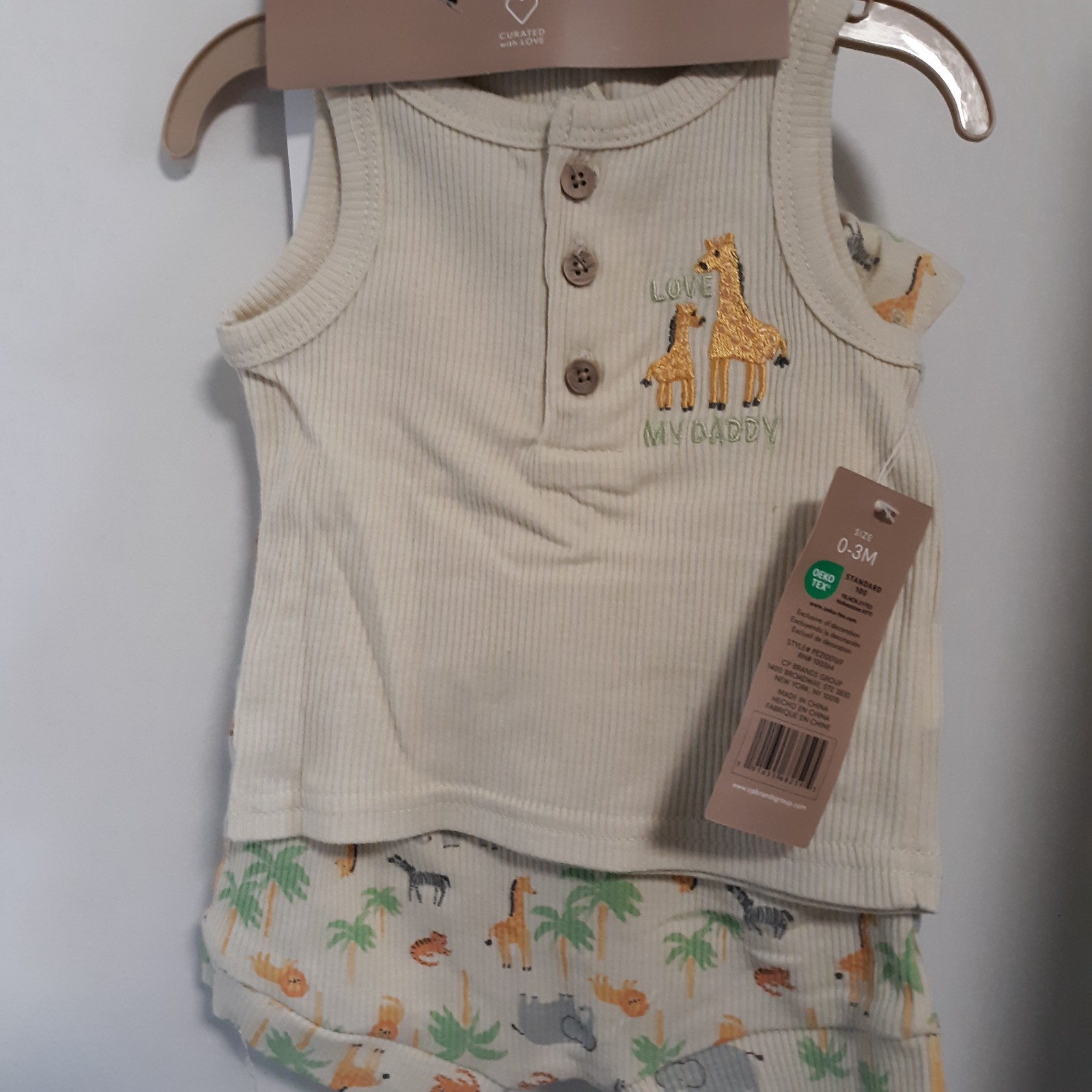 Chickpea 3pc Summer Set 0/3 mo LOVE MY DADDY giraffes