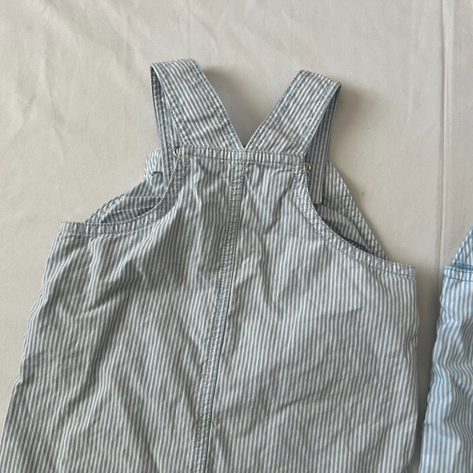 Carters Baby Overalls Boys 12m Sailor Blue White Striped Sail Boat Outfit Infant