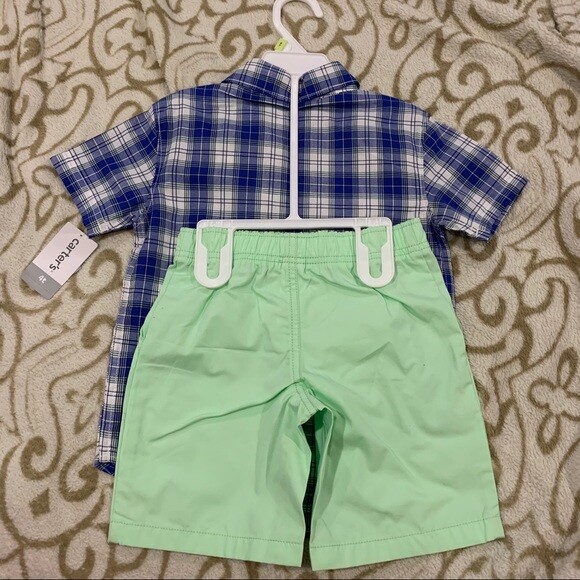 Carter’s 2-Piece Plaid Button-Front Shirt & Canvas Short Set Toddler Boys Outfit