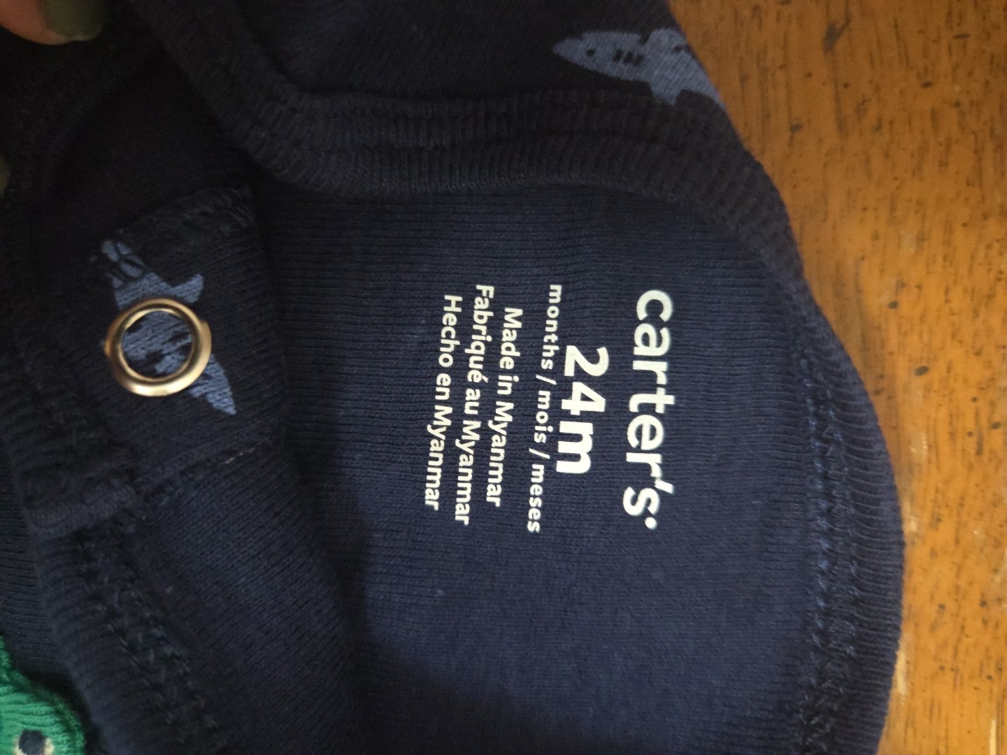 Carter’s Boys 24 Month 1 piece Romper Outfit Alligator Dinosaurs Navy Blue Snaps