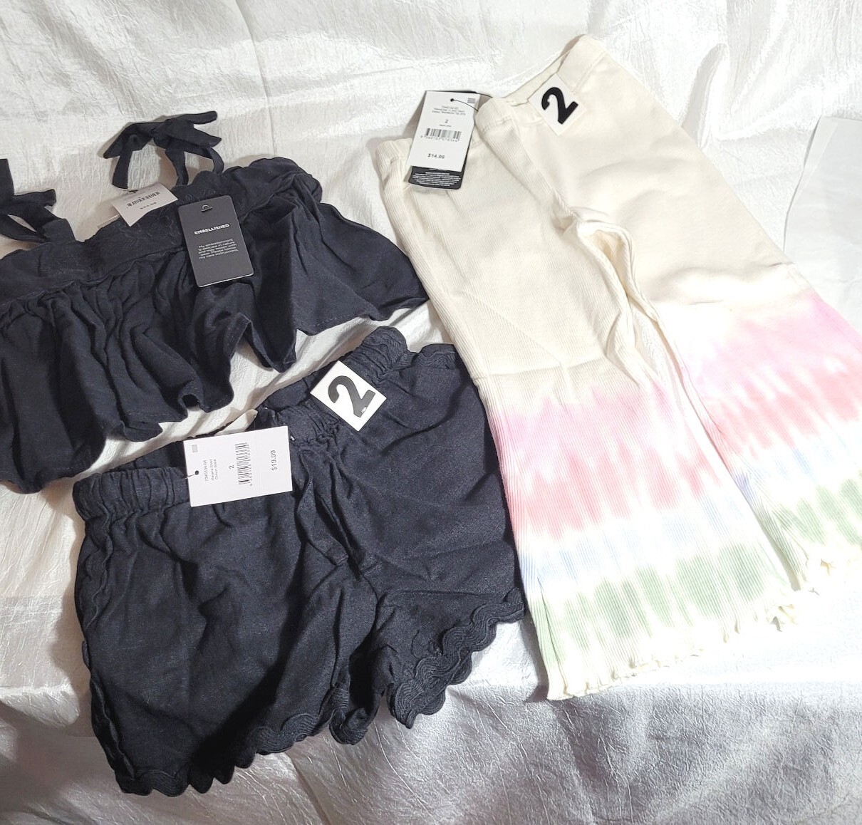 Cotton-on Kids Toddler Havana Black Sleeveless Top & Shorts & Flare Pants – Sz 2
