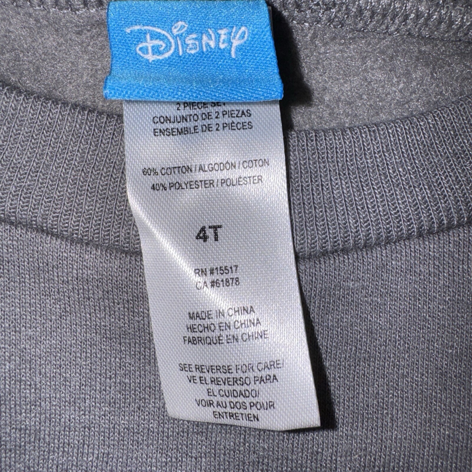 Disney toddler Boy Cars Lightning McQueen Sweater Pants 2 Piece Set gray red