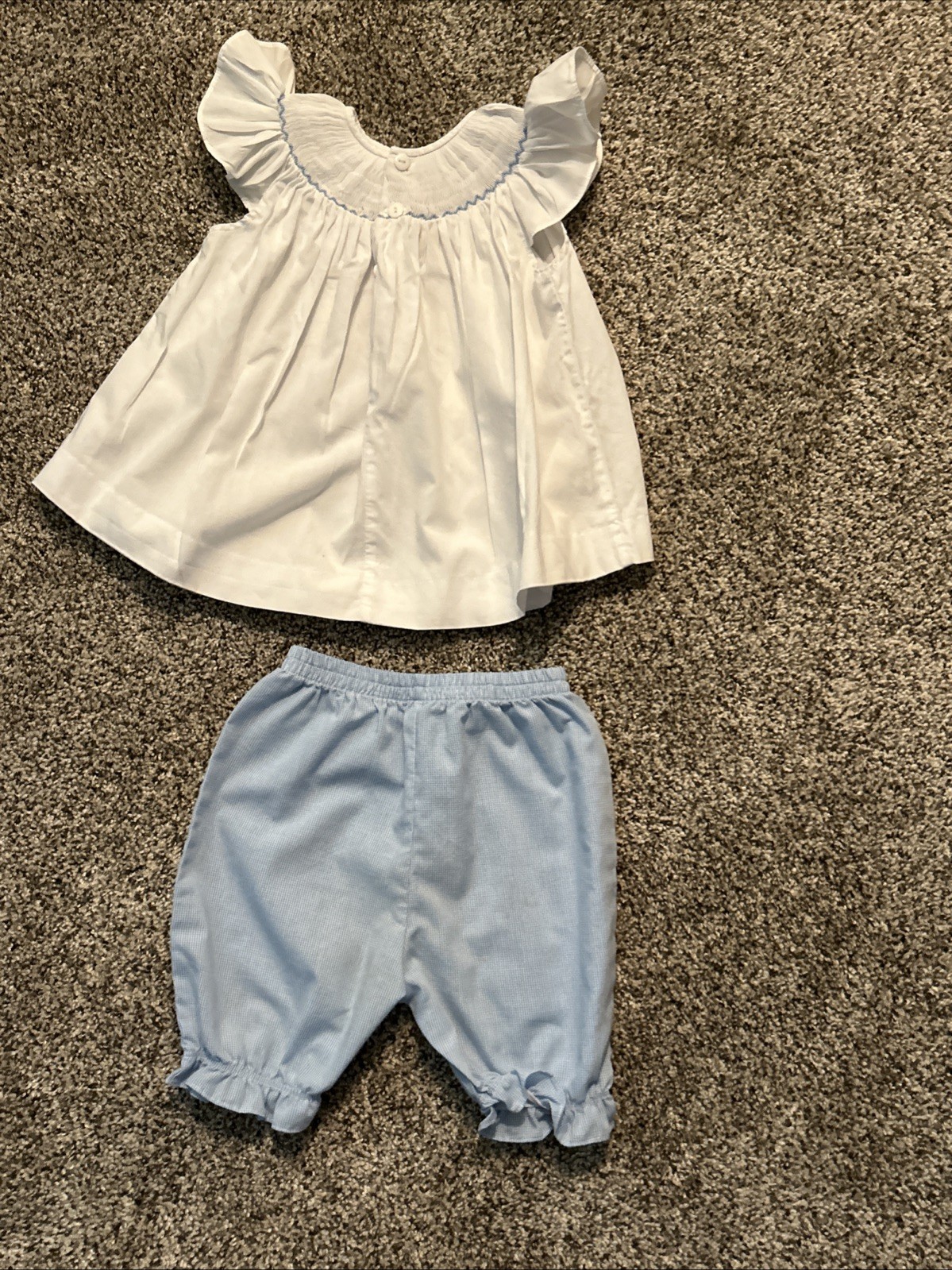 Mom & Me Smocked Sailboat Flutter Sleeve Outfit/Set 9 Months