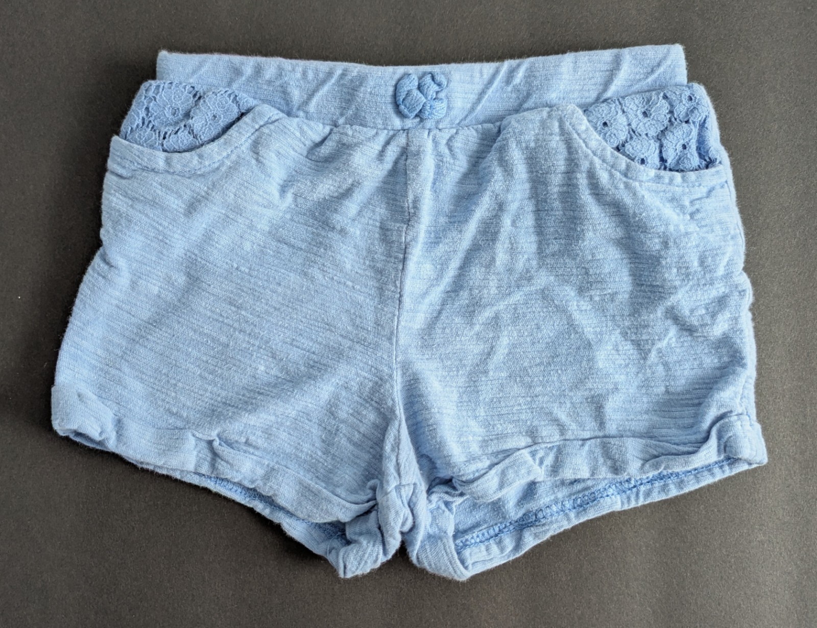 2 Pc’s Size: 2T Blue, Pink Tie-Dye S/S Peplum Shirt, Size: 24 Months Blue Shorts
